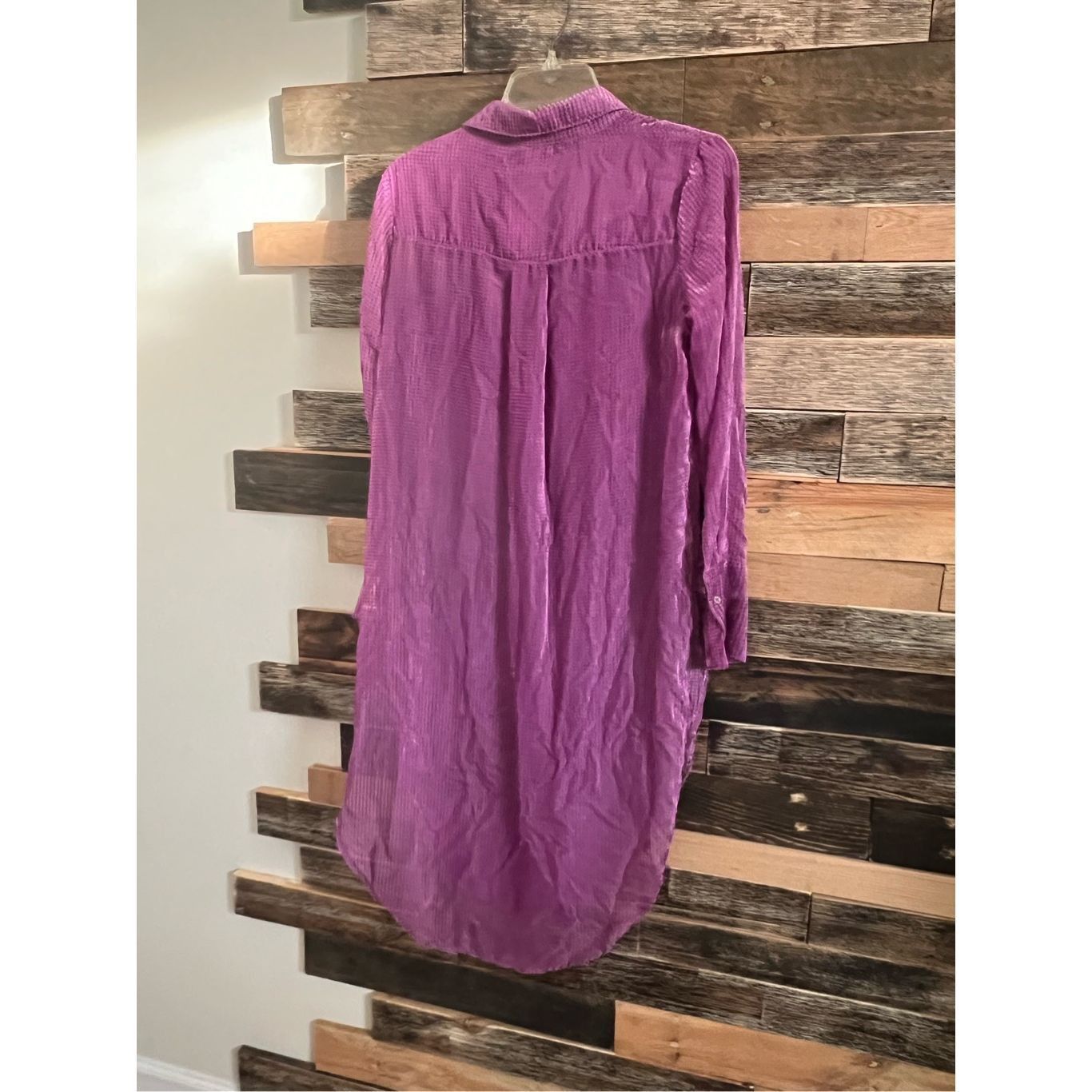 Anthropologie Anthropologie Akemi + Kin NWT Purple shire Velvet Striped Tu Size S / US 4 / IT 40 - 2 Thumbnail