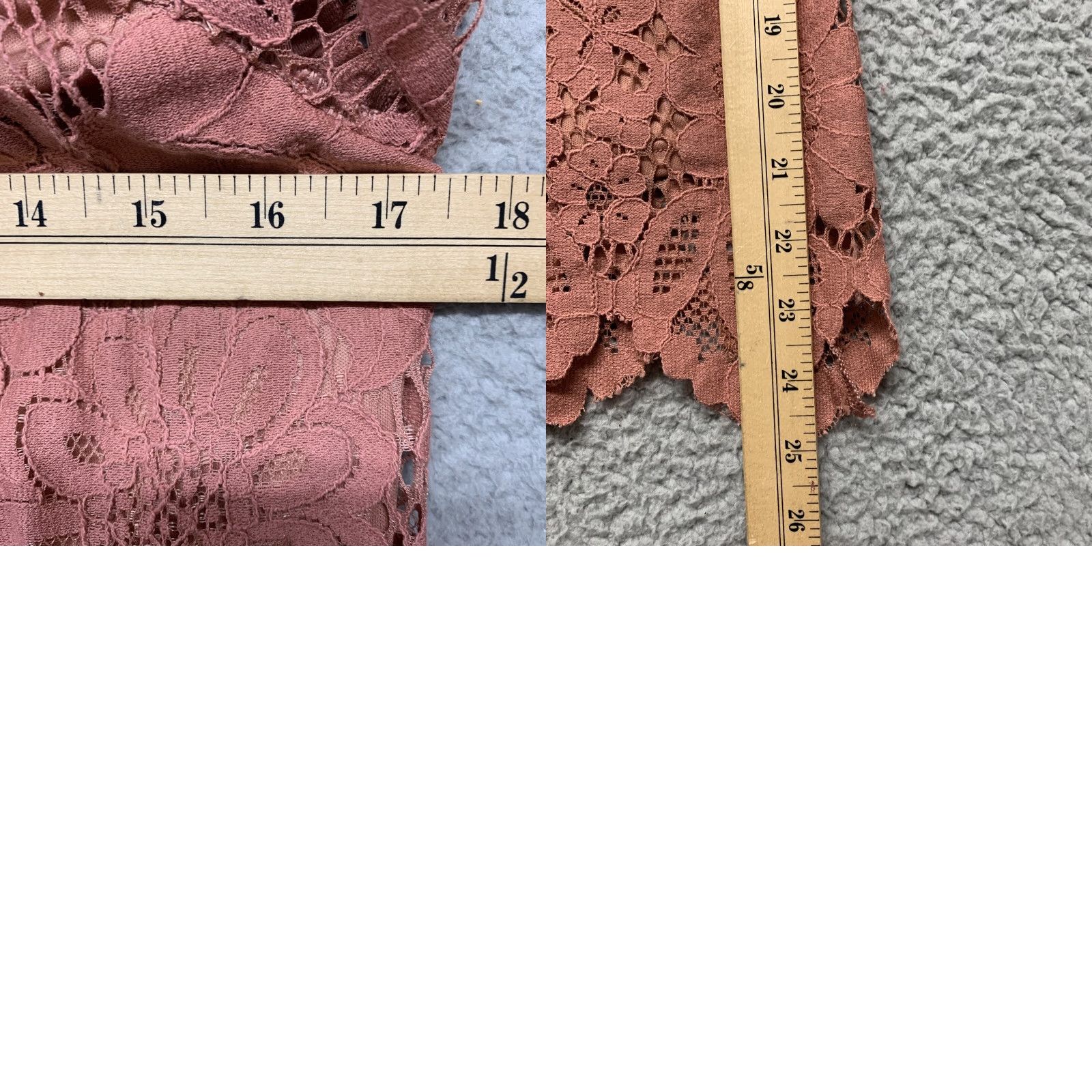 Vintage Xhilaration Dress Women’s XS Lacy Knee Length Dusty Rose Lined Off Shoulders Size XS / US 0-2 / IT 36-38 - 8 Thumbnail