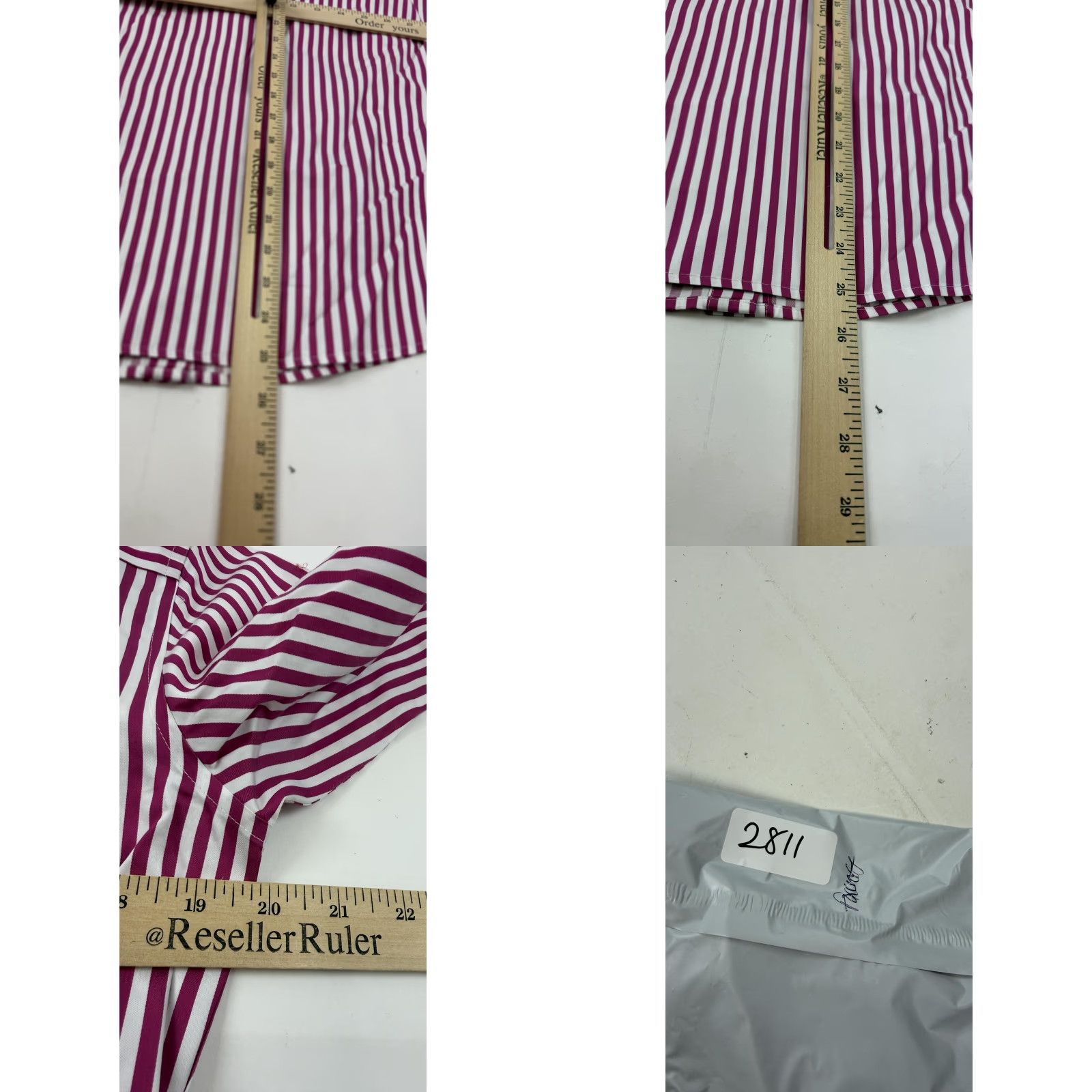 Vintage Foxcroft Shirt Womens 6 Pink White Striped Non Iron Button Front Cotton Top Shirt Size M / US 6-8 / IT 42-44 - 9 Thumbnail