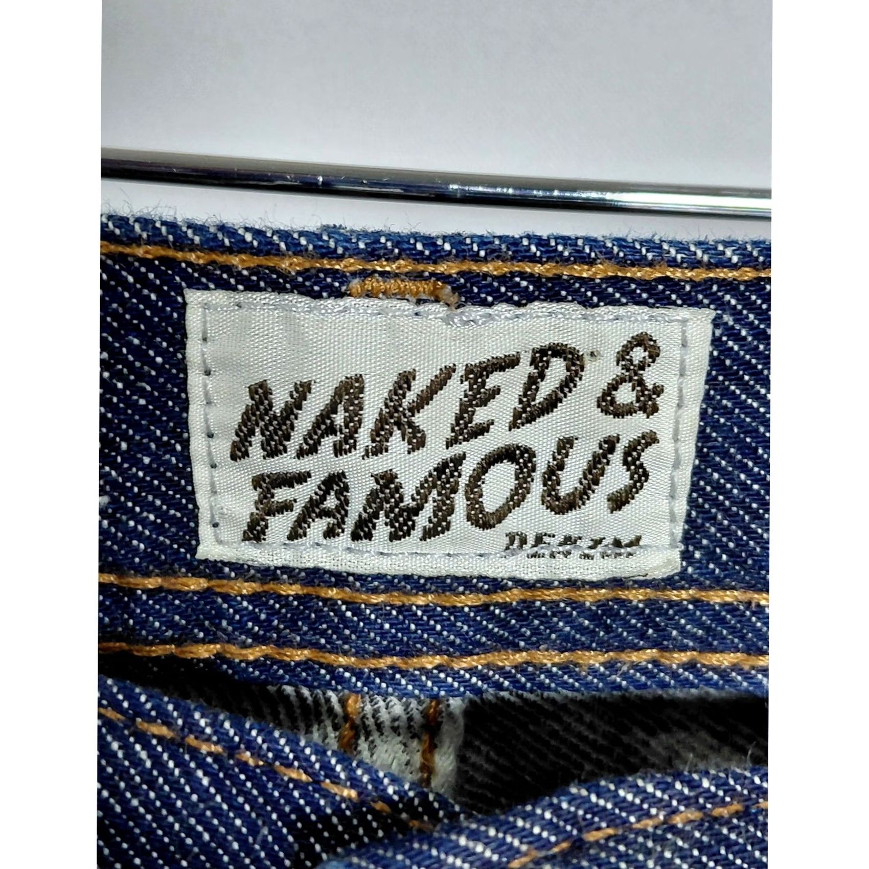 Vintage Naked & Famous Denim Jeans Blue 100% Cotton Solid Classic Size 30 Womens Regular Fold-Over Baggy Style? Size 30" / US 8 / IT 44 - 6 Thumbnail