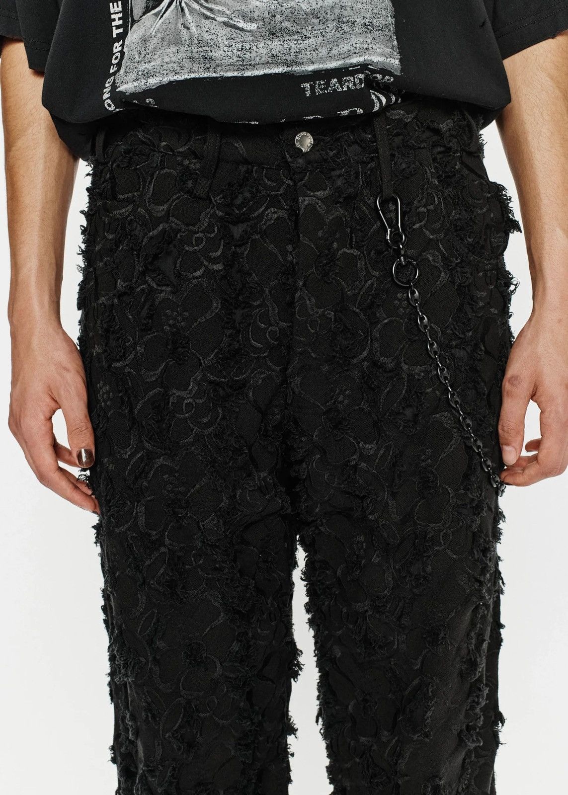 Song For The Mute Song for the mute 24.2 Black Textured Trousers Size US 32 / EU 48 - 9 Thumbnail