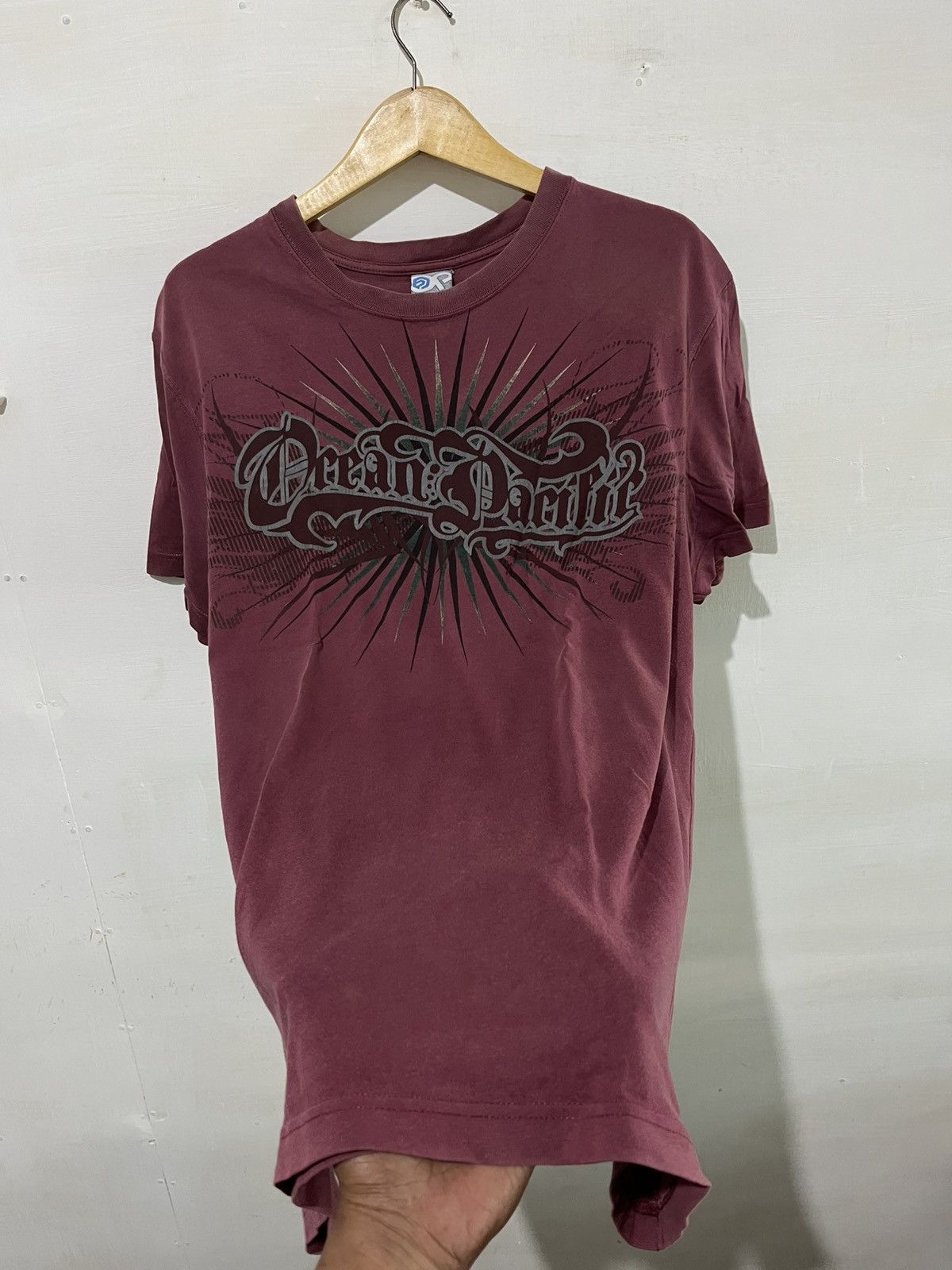Ocean Pacific OP T-shirt Maron graphic Grunge Style Vintage Y2k Size US L / EU 52-54 / 3 - 4 Thumbnail