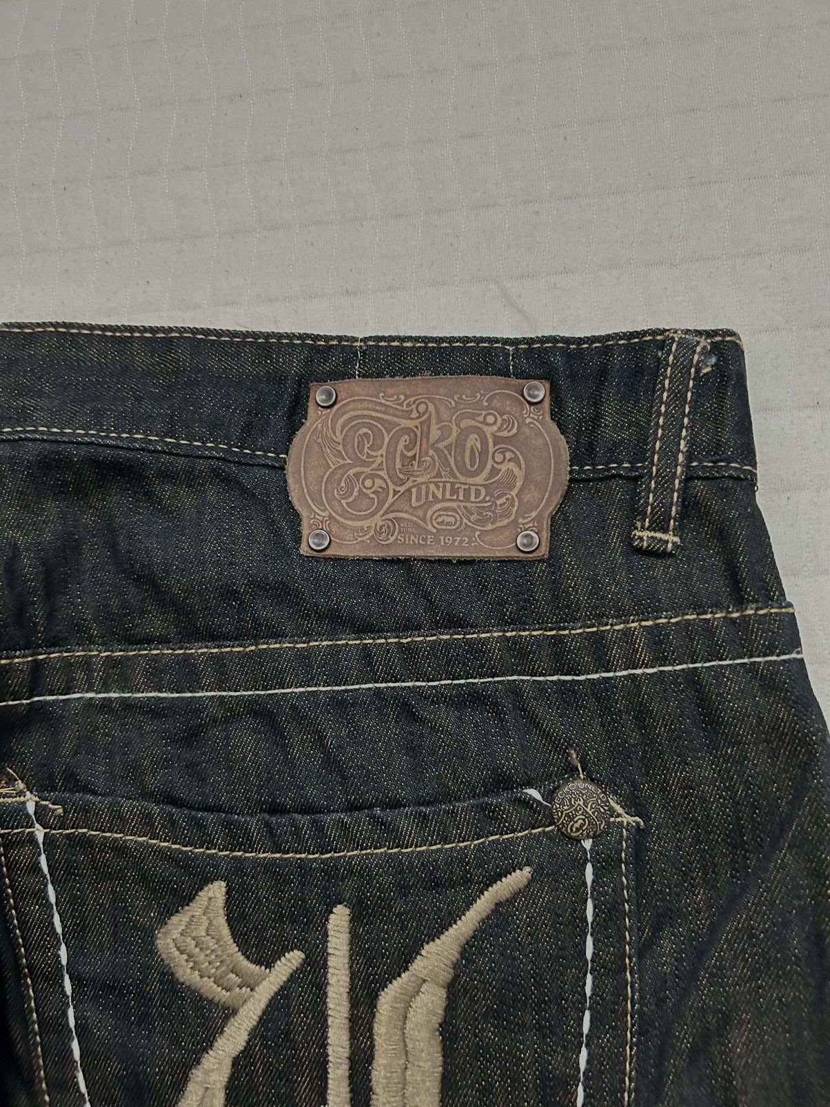 Ecko Unltd. × Marc Ecko × Vintage Ecko Unltd Letter Embroidered Dark Brown Pants Size US 38 / EU 54 - 10 Thumbnail
