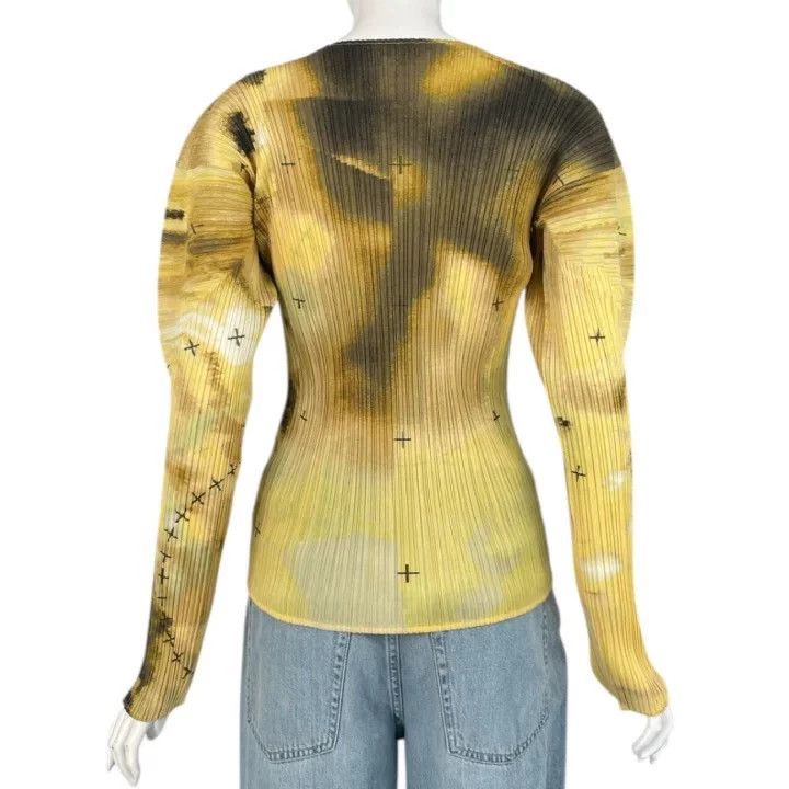 Issey Miyake Issey Miyake size:4 Yellow pleated long-sleeved shirt Size XS / US 0-2 / IT 36-38 - 3 Thumbnail