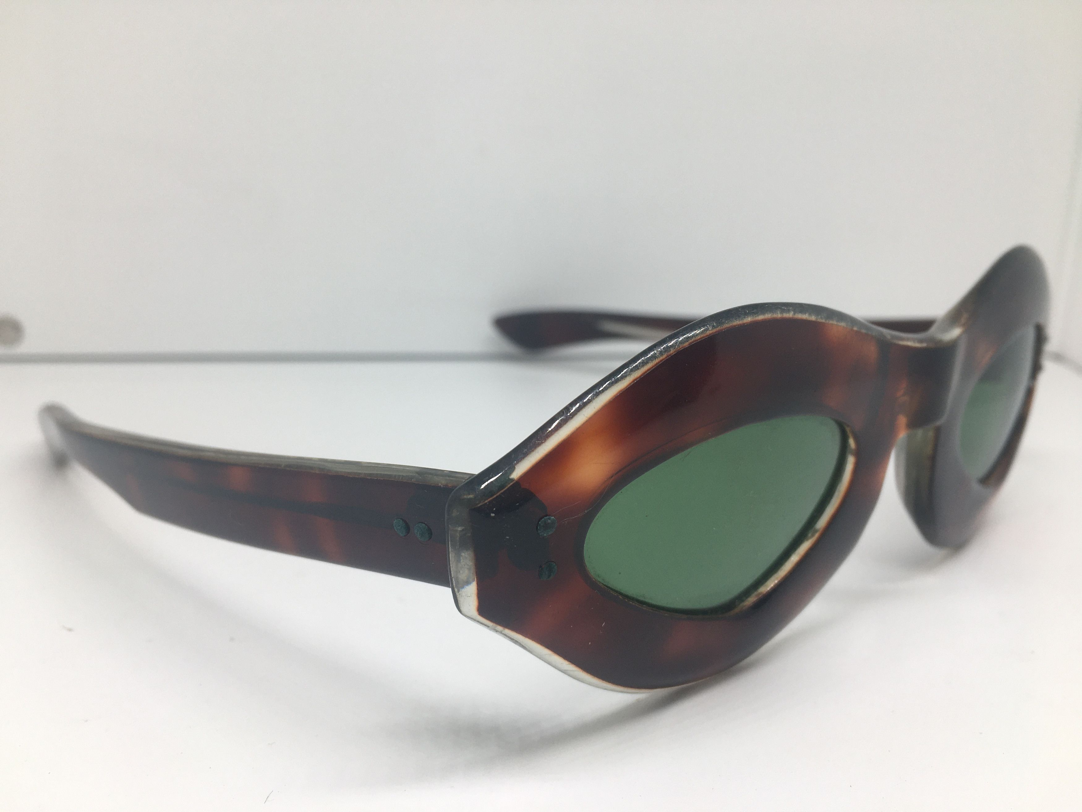 Vintage Vintage Tortoise Acetate Fait Main GREAT GATSBY Sunglasses Size ONE SIZE - 2 Thumbnail