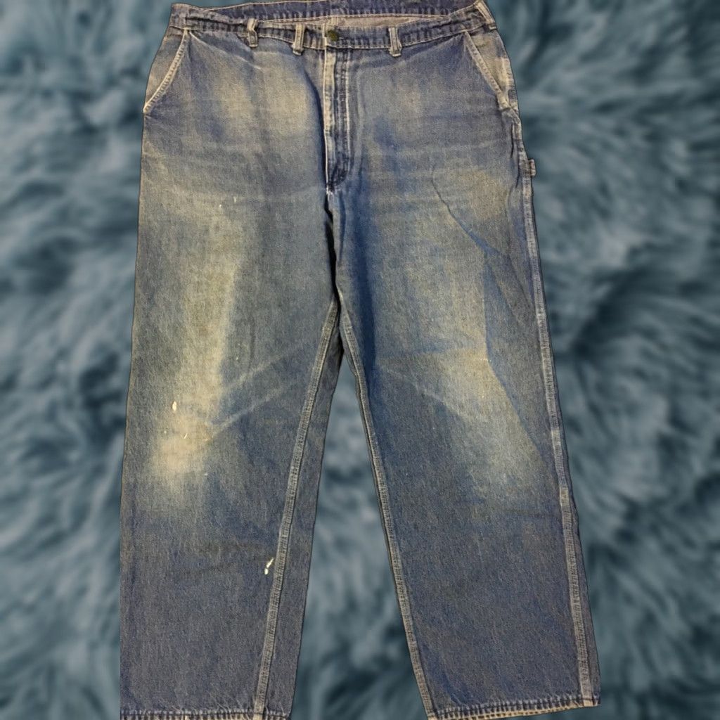 Vintage VINTAGE OshKosh B'gosh Union Made Jeans 38/29 Blue Men 60s 70s Distressed 80s 90s Grunge Punk Rockabilly Biker Workwear Conductor Talon Zipper USA Size US 38 / EU 54 - 1 Thumbnail