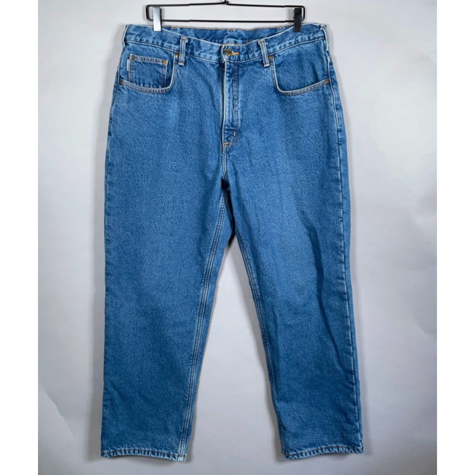 Carhartt VINTAGE Carhartt Jeans Men’s 36 x 30 Regular Blue Denim Fleece-Lined 90s Grunge Y2K DST B155-DST Mens Size US 36 / EU 52 - 4 Thumbnail