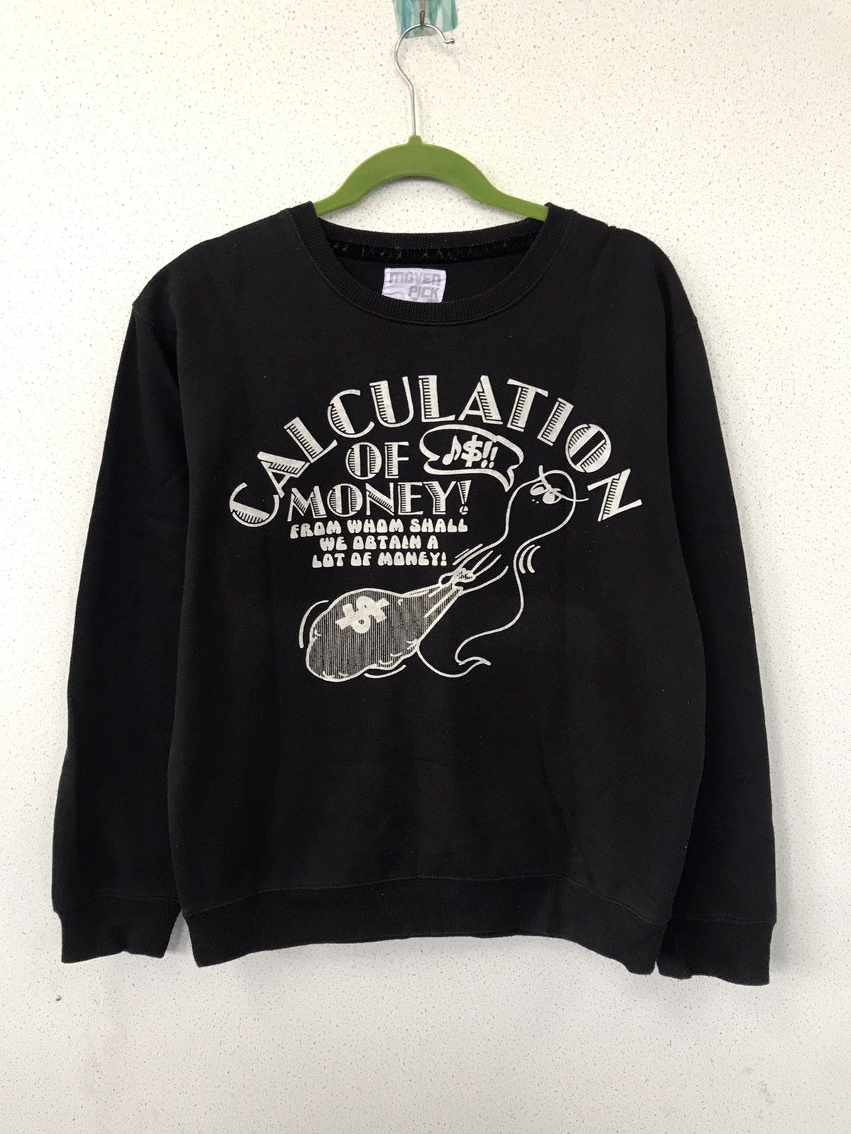 image of Art x Vintage Moven Picks Ghost Calculation Sweatshirt in Black, Men's (Size Medium)