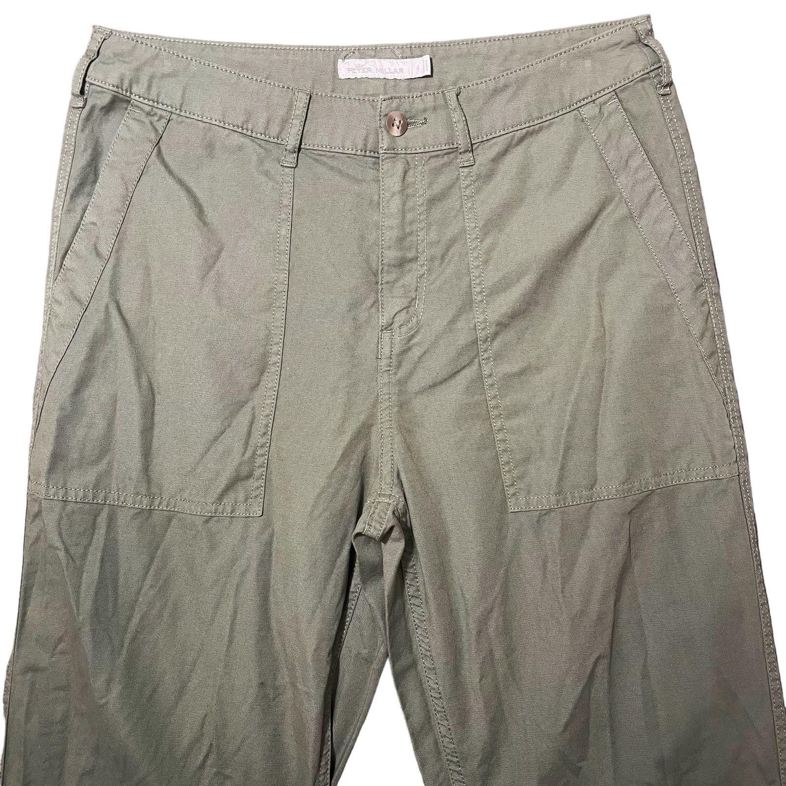 Peter Millar Peter Millar Lightweight Canvas Weekend Pants Green Size 4 Size 27" / US 4 / IT 40 - 2 Thumbnail