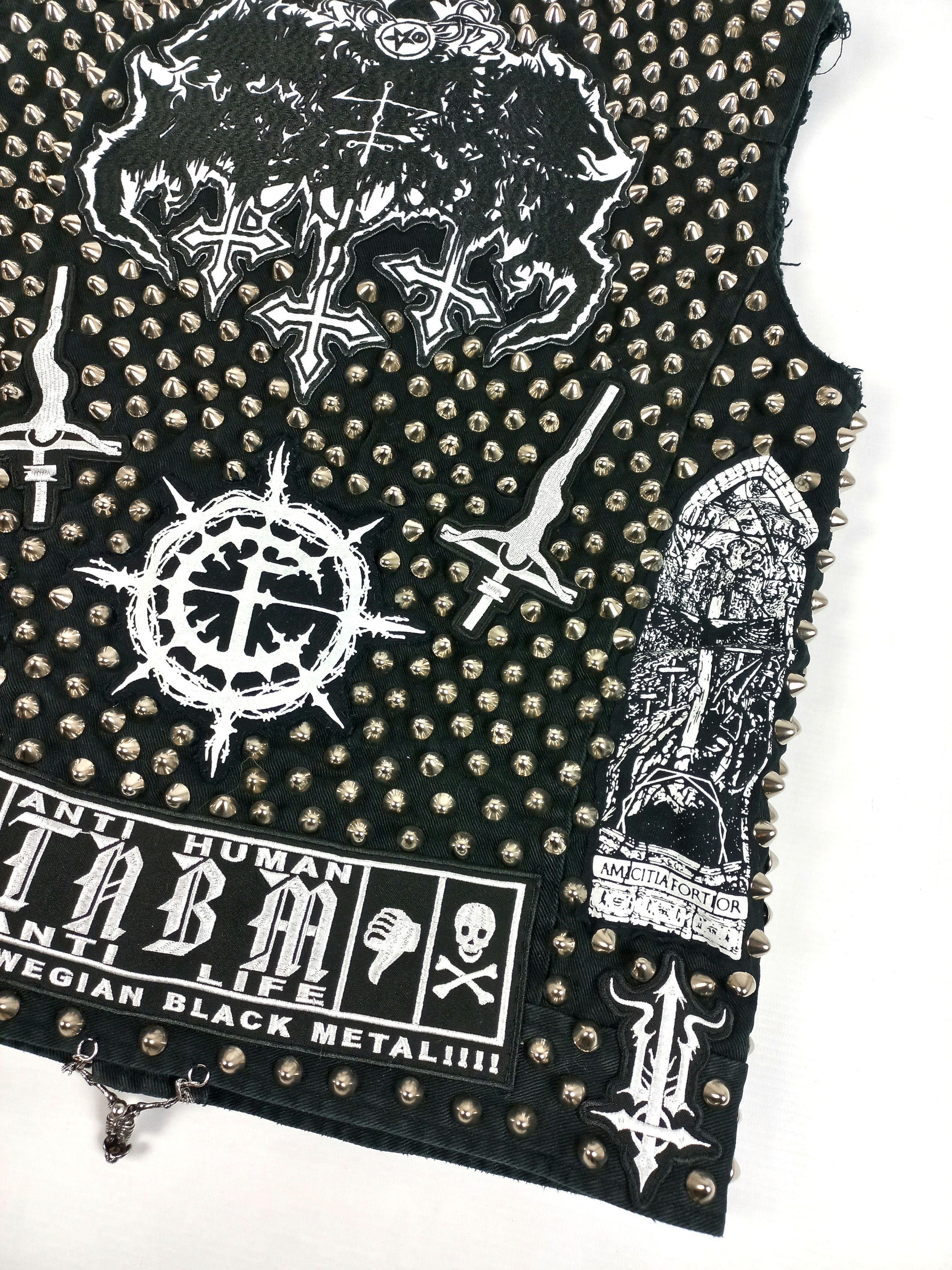 Band Tees × Vintage Rare custom Black Metal denim vest battle vest battle jacket Size US M / EU 48-50 / 2 - 3 Thumbnail