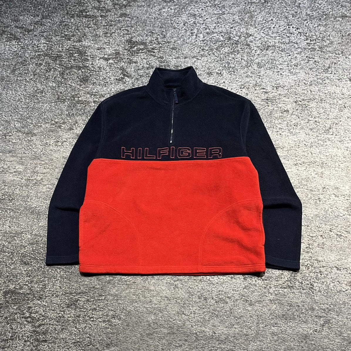 Tommy Hilfiger Vintage Tommy Hilfiger Skater Logo 1/4 Zip Fleece Sweater Size US XL / EU 56 / 4 - 1 Thumbnail