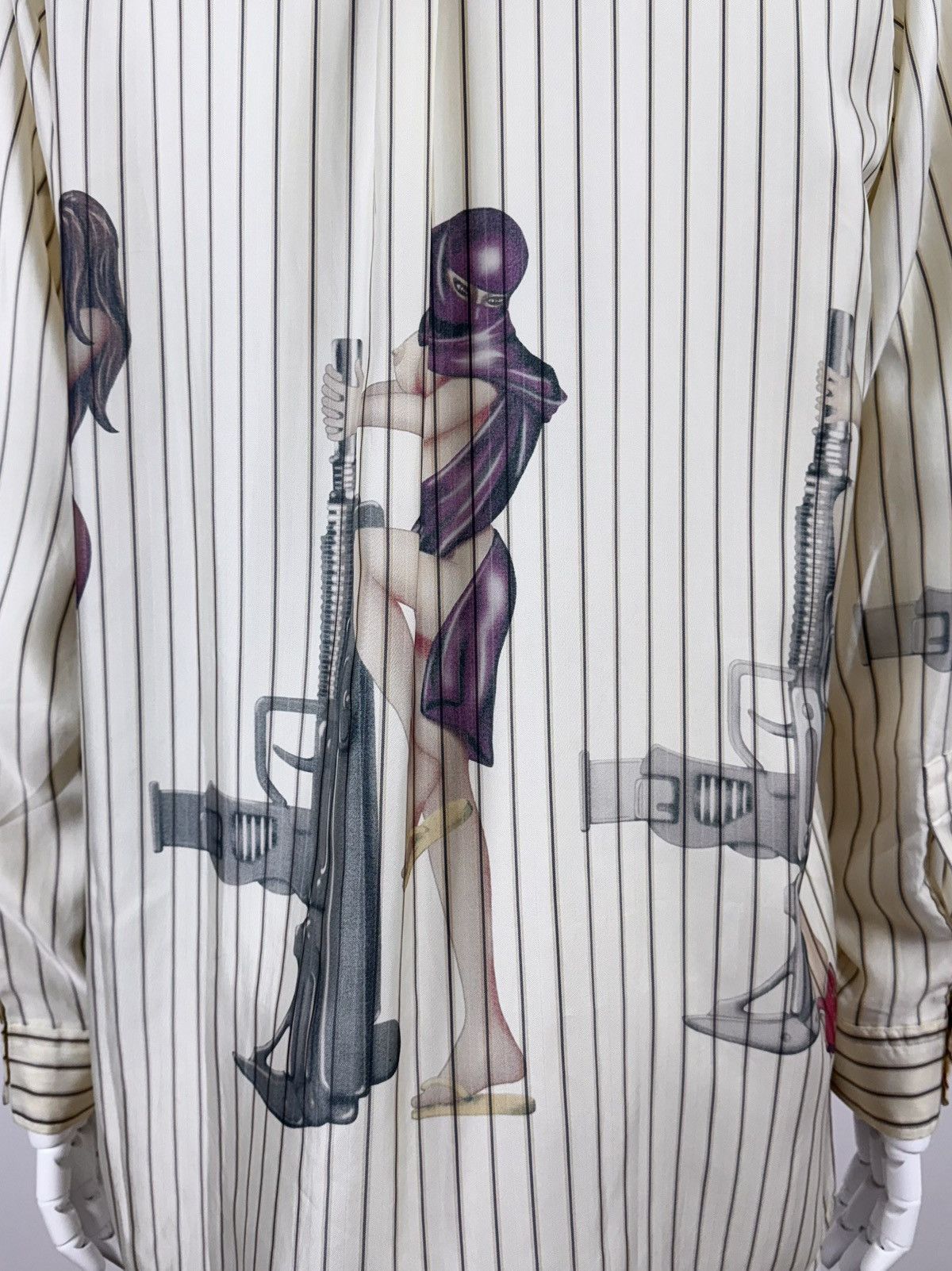 Yohji Yamamoto A/W 2008 Uzi Stripper Pin-Up Shirt Size US L / EU 52-54 / 3 - 5 Thumbnail