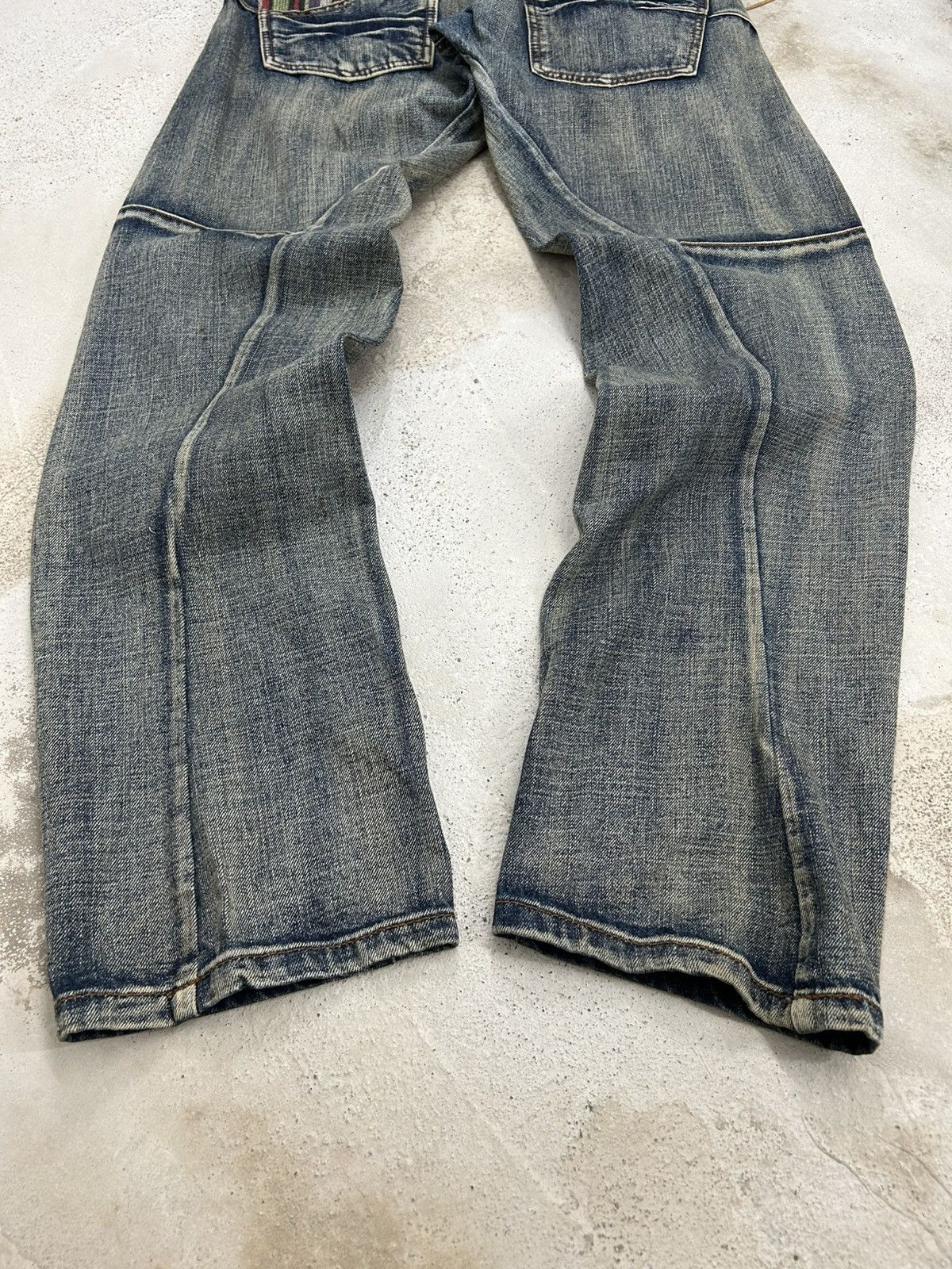 GOSTAR DE FUGA Vintage Joneaa Denim Double Waist Engineer Mud Washed Size US 31 - 15 Thumbnail