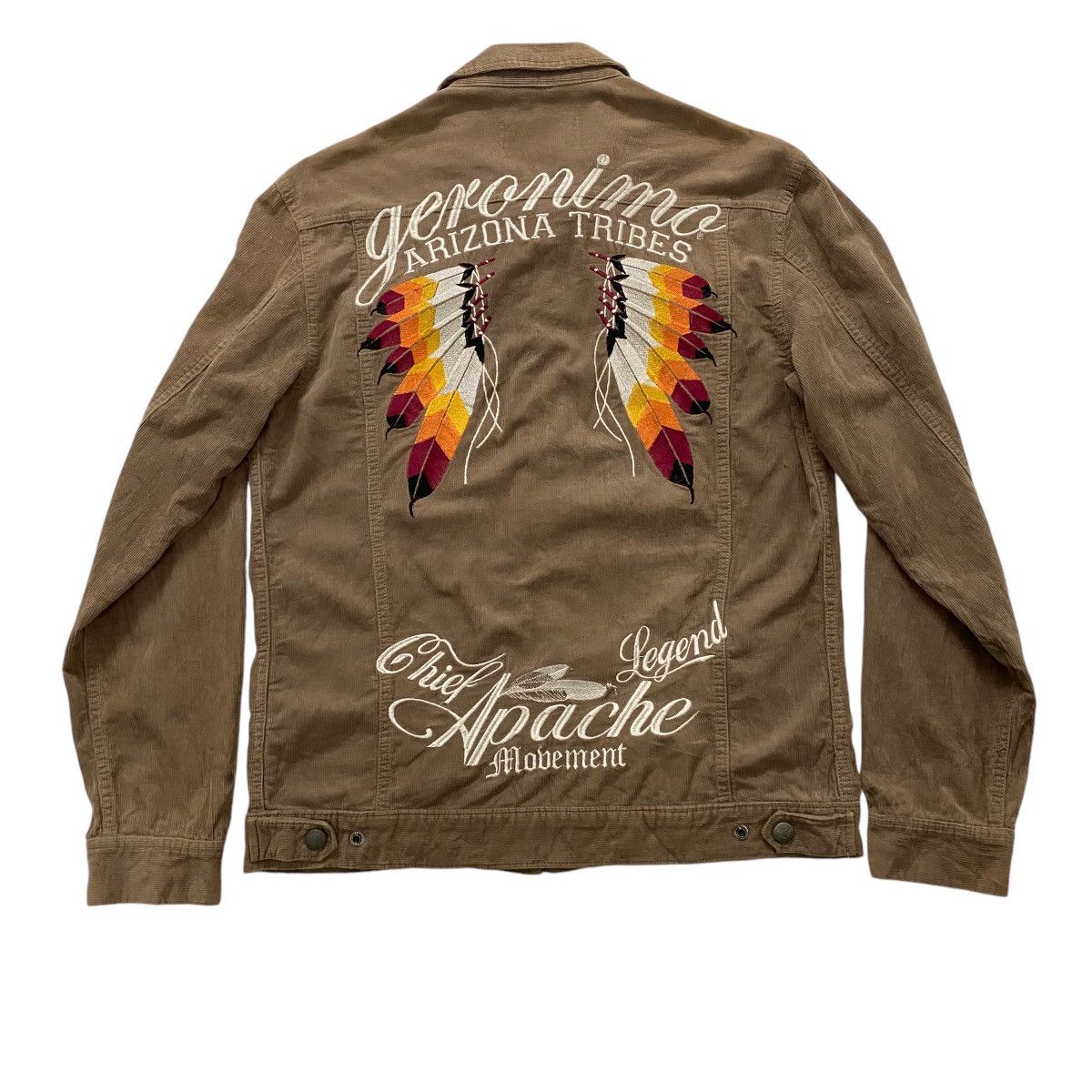 Vintage ☀️Gerinimo Arizona Tribes Native corduroy zipper jacket Size US S / EU 44-46 / 1 - 1 Thumbnail