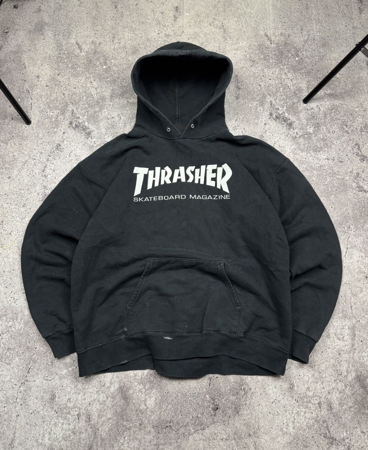 Thrasher Vintage 90s Thrasher Y2K Faded Distressed Hoodie Sweatshirt Size US M / EU 48-50 / 2 - 1 Thumbnail