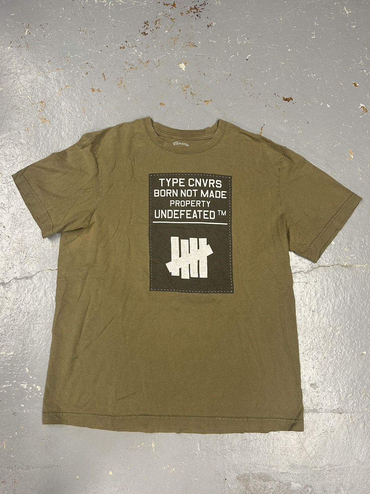 Converse × Undefeated Crazy Vintage Y2K Essential Converse X Undftd Green T-Shirt Size US L / EU 52-54 / 3 - 1 Thumbnail