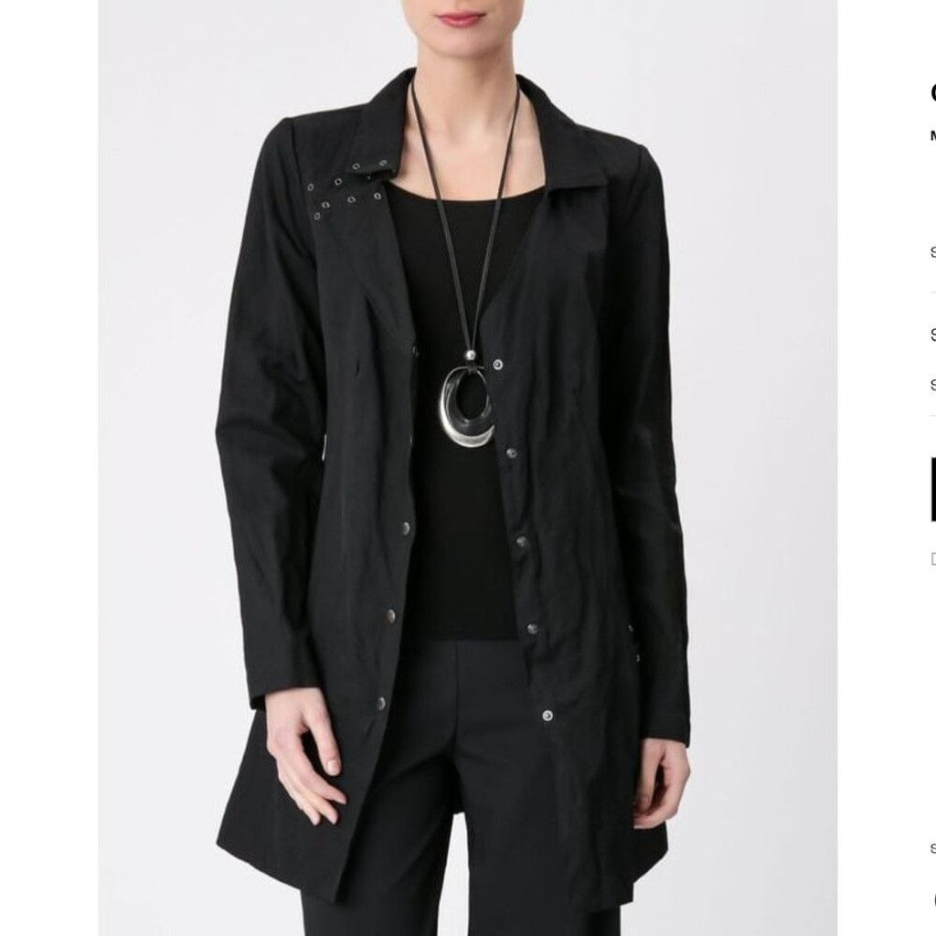 Sarah Pacini SARAH PACINI Button Down Eyelets Long Sleeve Green Coat FLAW Size S / US 4 / IT 40 - 3 Thumbnail