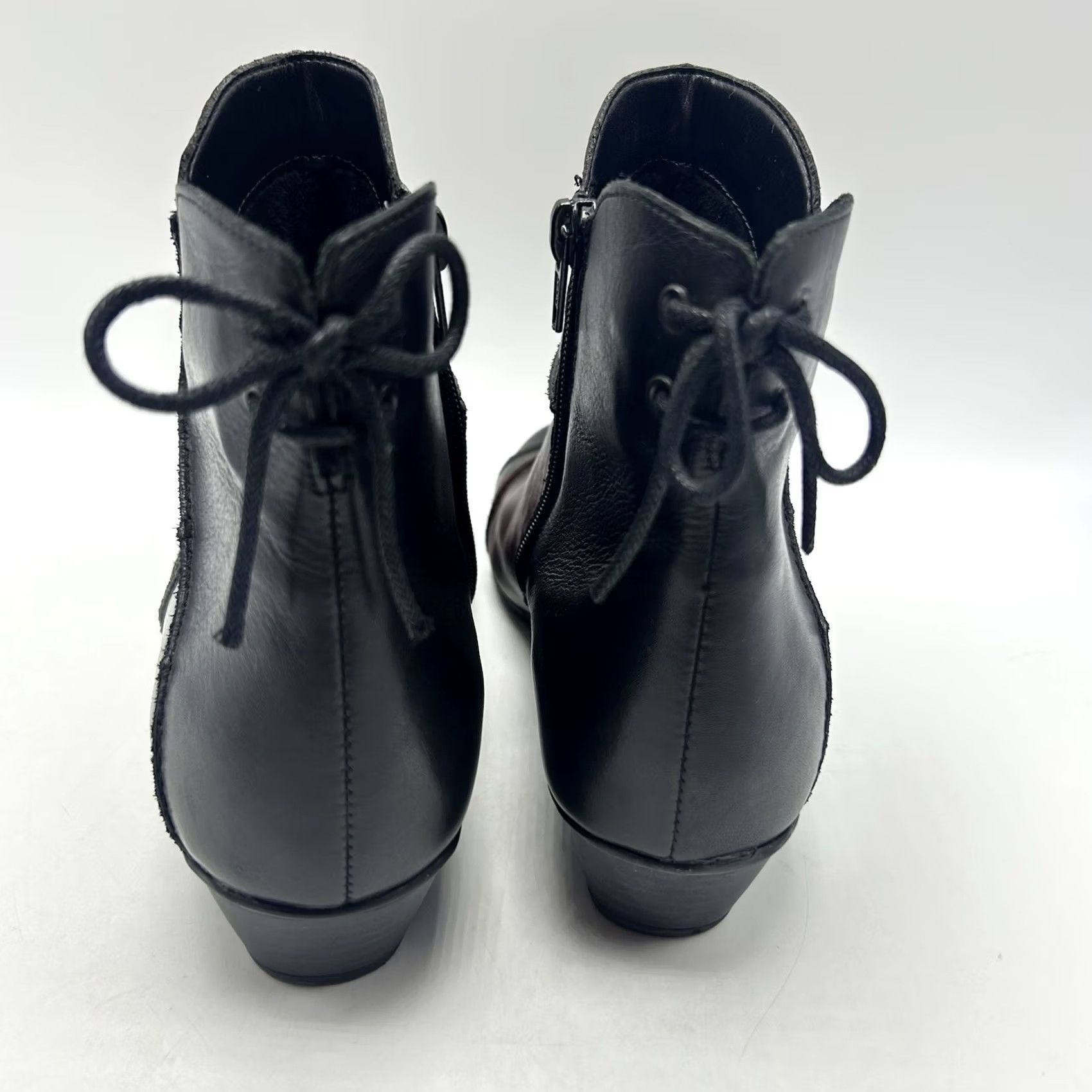 Vintage Remonte Womens Bootie Ankle Boot Heels Casual Red Black Brown 40 8.5 Zipper Size US 9 / IT 39 - 6 Thumbnail