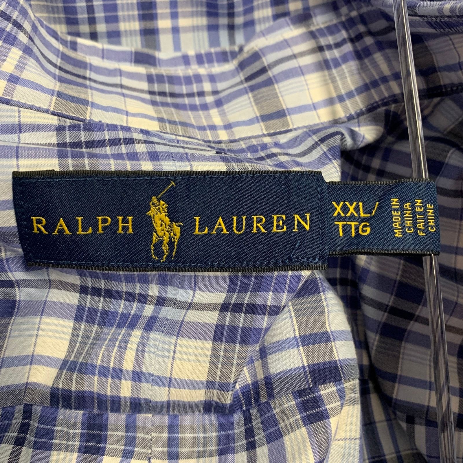 Ralph Lauren Blue Grey Plaid Cotton Button Down Long Sleeve Shirt Size US XXL / EU 58 / 5 - 4 Thumbnail