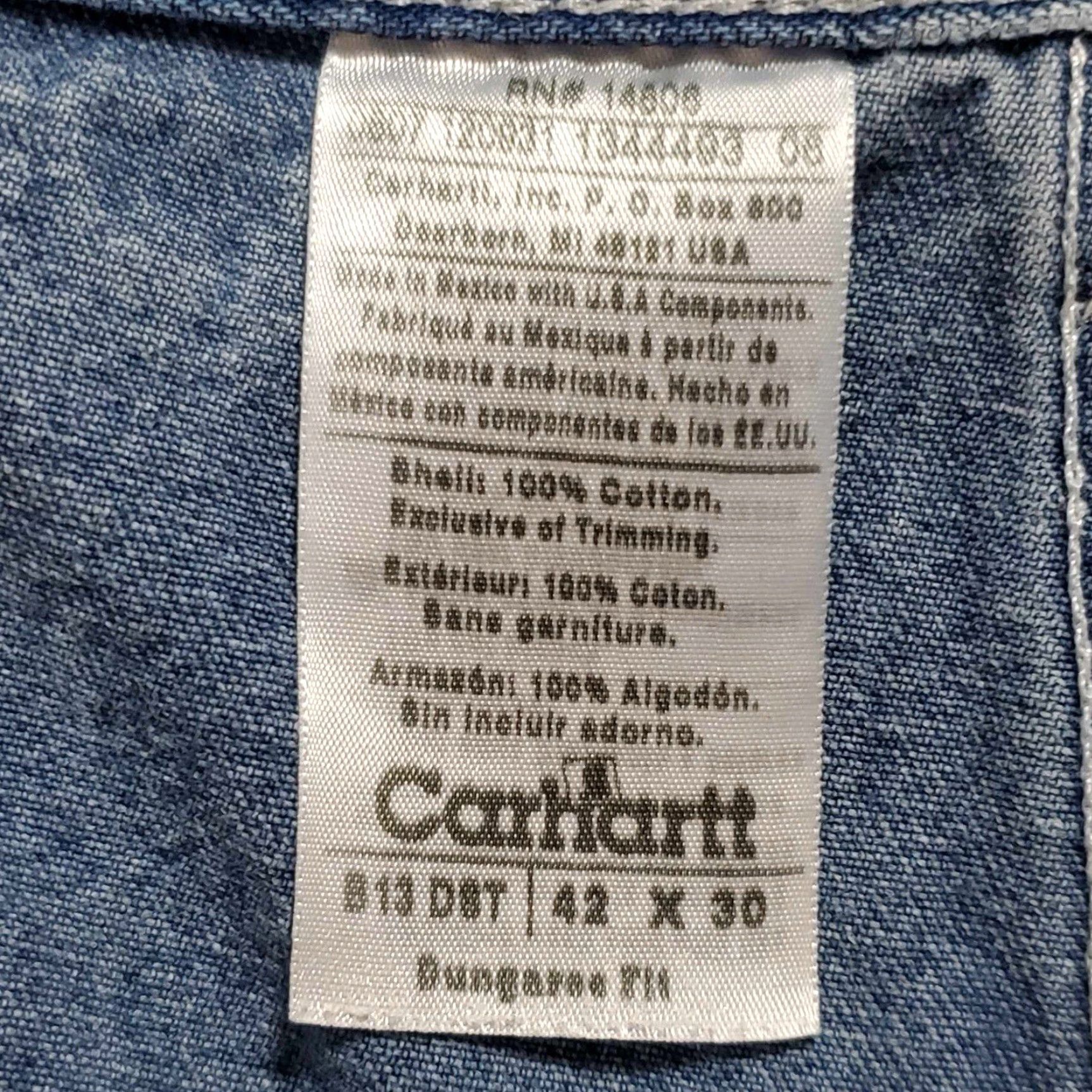 Carhartt VINTAGE Carhartt Jeans B13 DST Carpenter Pocket 40 X 29 Mens Blue Straight 40 29 Mens Jeans Pockets Carhartt Size US 40 / EU 56 - 2 Thumbnail
