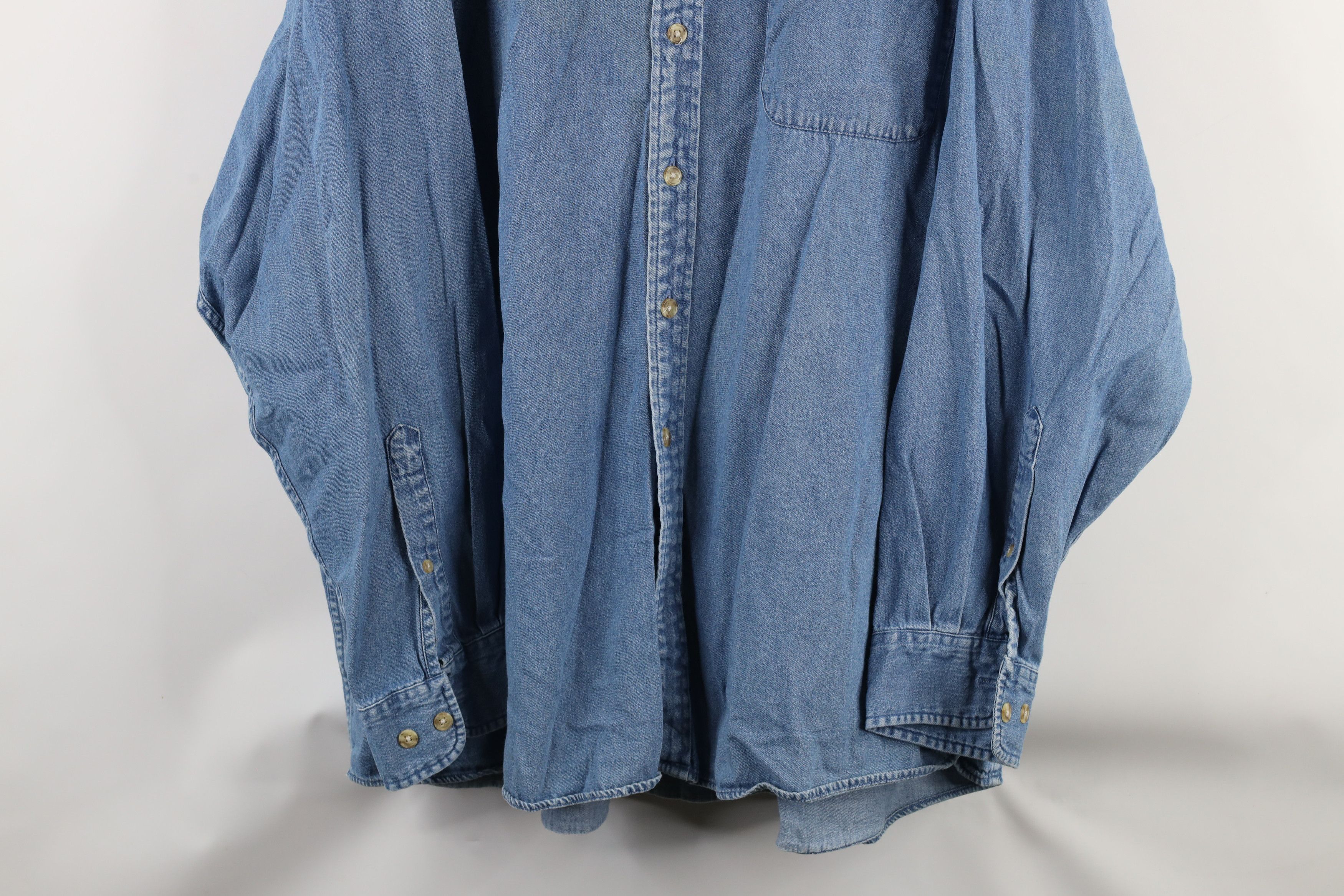 Vintage Vintage 90s Streetwear Denim Jean Collared Button Down Shirt Size US XXL / EU 58 / 5 - 3 Thumbnail