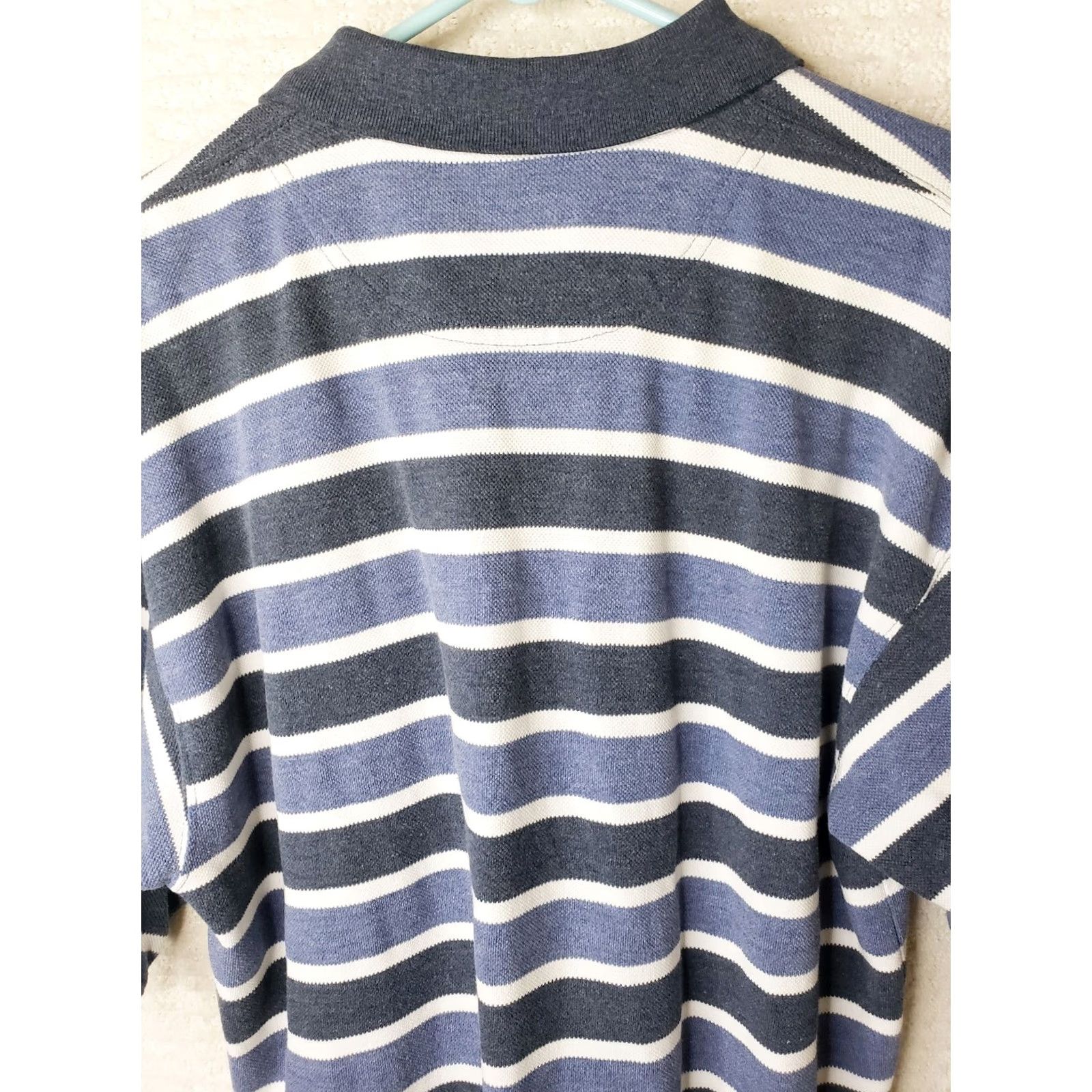 Vintage VINTAGE Duck Head Polo Shirt Men Large Blue Striped Short Sleeve 100% Cotton Embroidered Logo Button Collar Casual Golf Rugby Walking Size US L / EU 52-54 / 3 - 6 Thumbnail