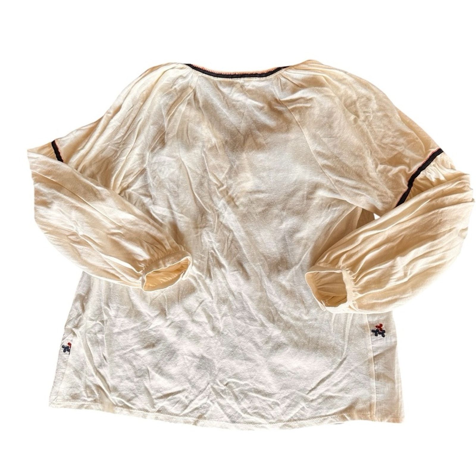Lucky Brand Lucky Brand Boho Floral Embroidered Blouse – White – Size XS Size XS / US 0-2 / IT 36-38 - 6 Thumbnail