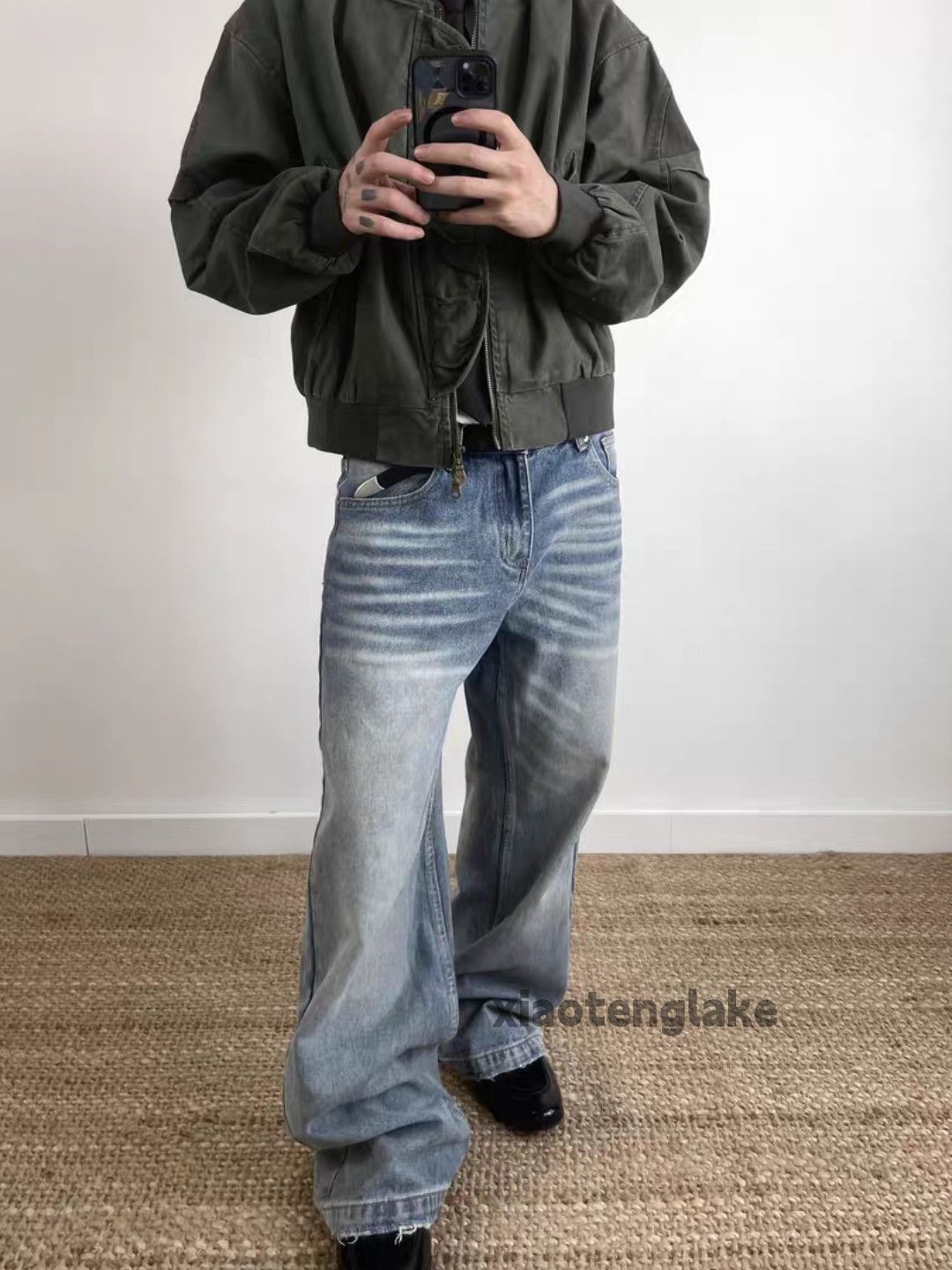 Jean Unisex washed faded cleanfit yuppie y2k loose jeans Size US 32 / EU 48 - 4 Thumbnail