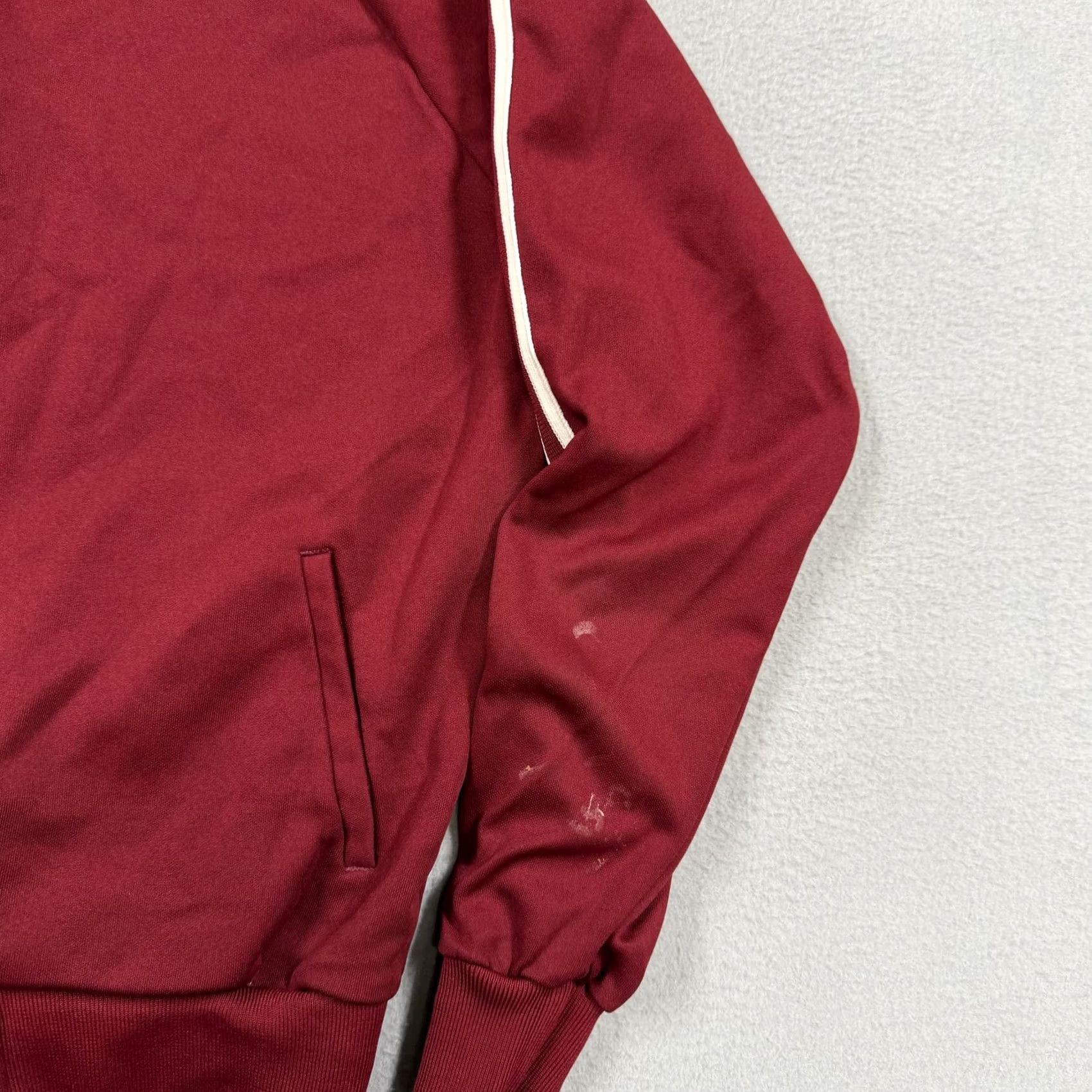 KEEN Cliff Keen Jacket Mens M Red Stripe Bomber Full Zip Pockets Lightweight Knit Polyester Stand-Up Collar Sports Wrestling Gym & Training Size US M / EU 48-50 / 2 - 2 Thumbnail