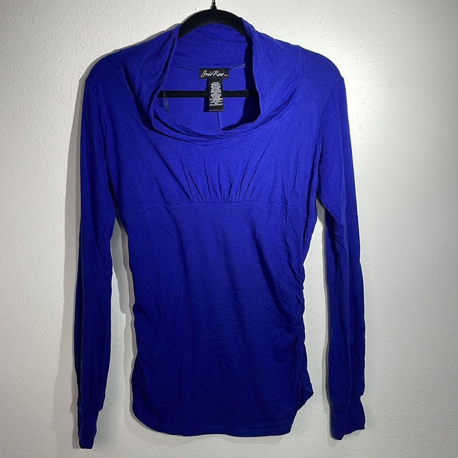 Other Susie Rose Royal Blue Long Sleeve Cowl Neck Shirt Size Large Size L / US 10 / IT 46 - 1 Thumbnail