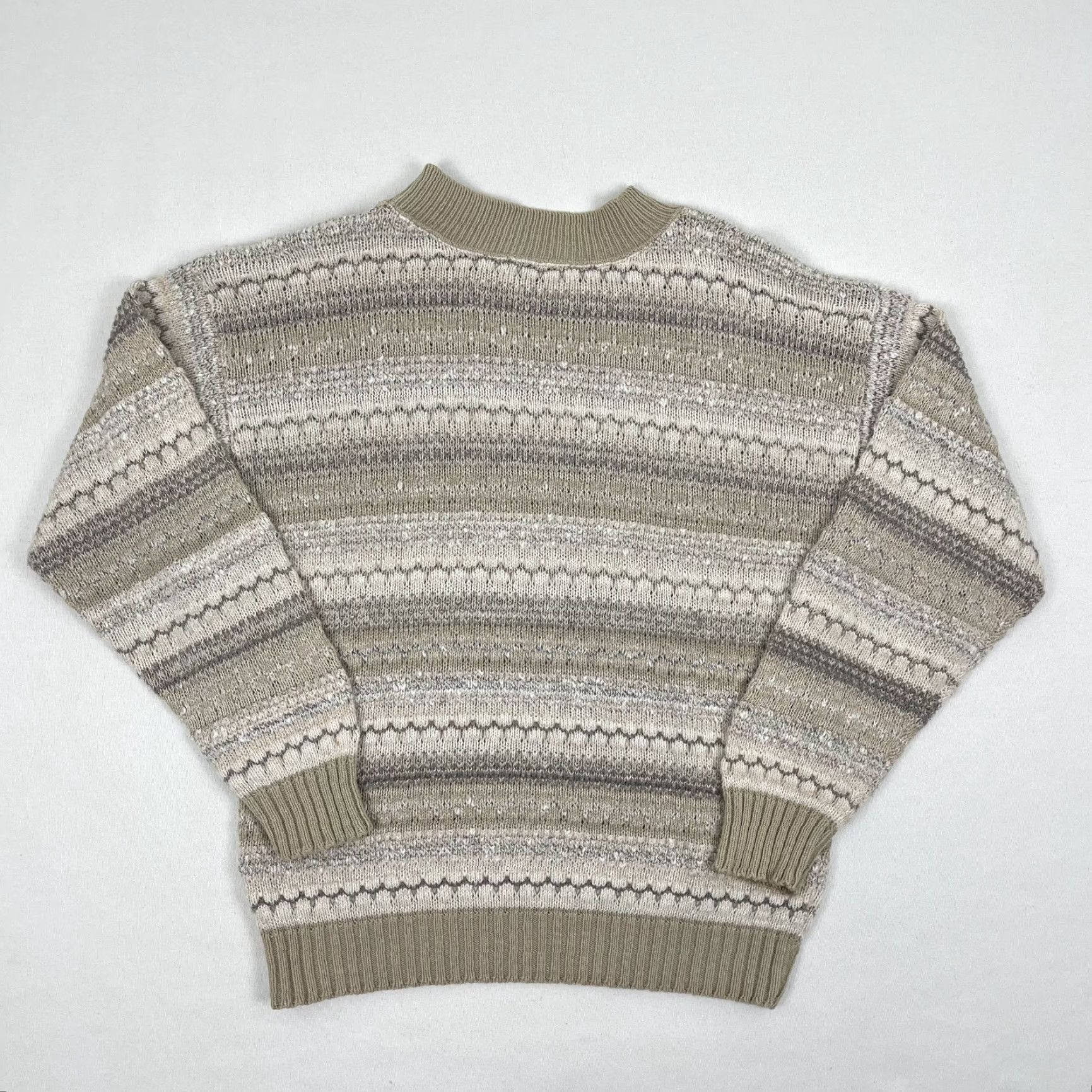 Orvis VINTAGE Orvis Sweater Adult Medium Brown Stripe Knit Earth Tone Granola Girl USA 90s Size M / US 6-8 / IT 42-44 - 6 Thumbnail