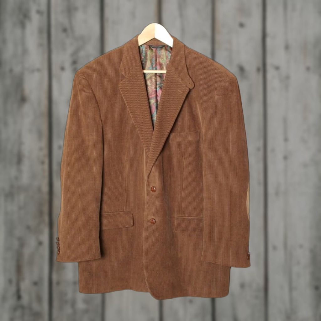Ralph Lauren VINTAGE LRL Brown Corduroy Sport Coat W/Elbow Patches & Paisley Lining Sz. 46R Size US S / EU 44-46 / 1 - 1 Thumbnail