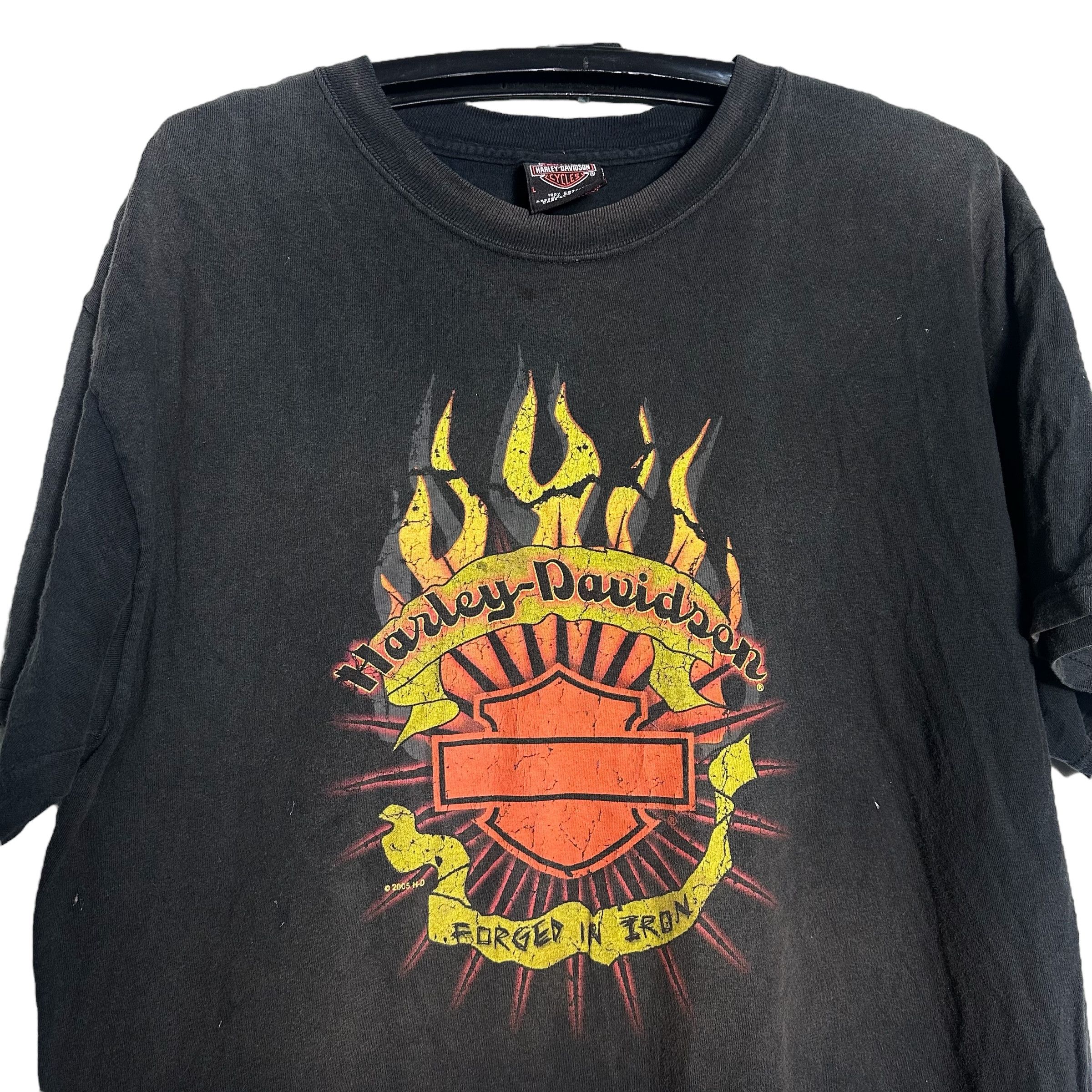 Harley Davidson × Vintage 🔥RARE🔥Vintage Harley Davidson Fire T-shirt Single Stich Size US M / EU 48-50 / 2 - 2 Thumbnail