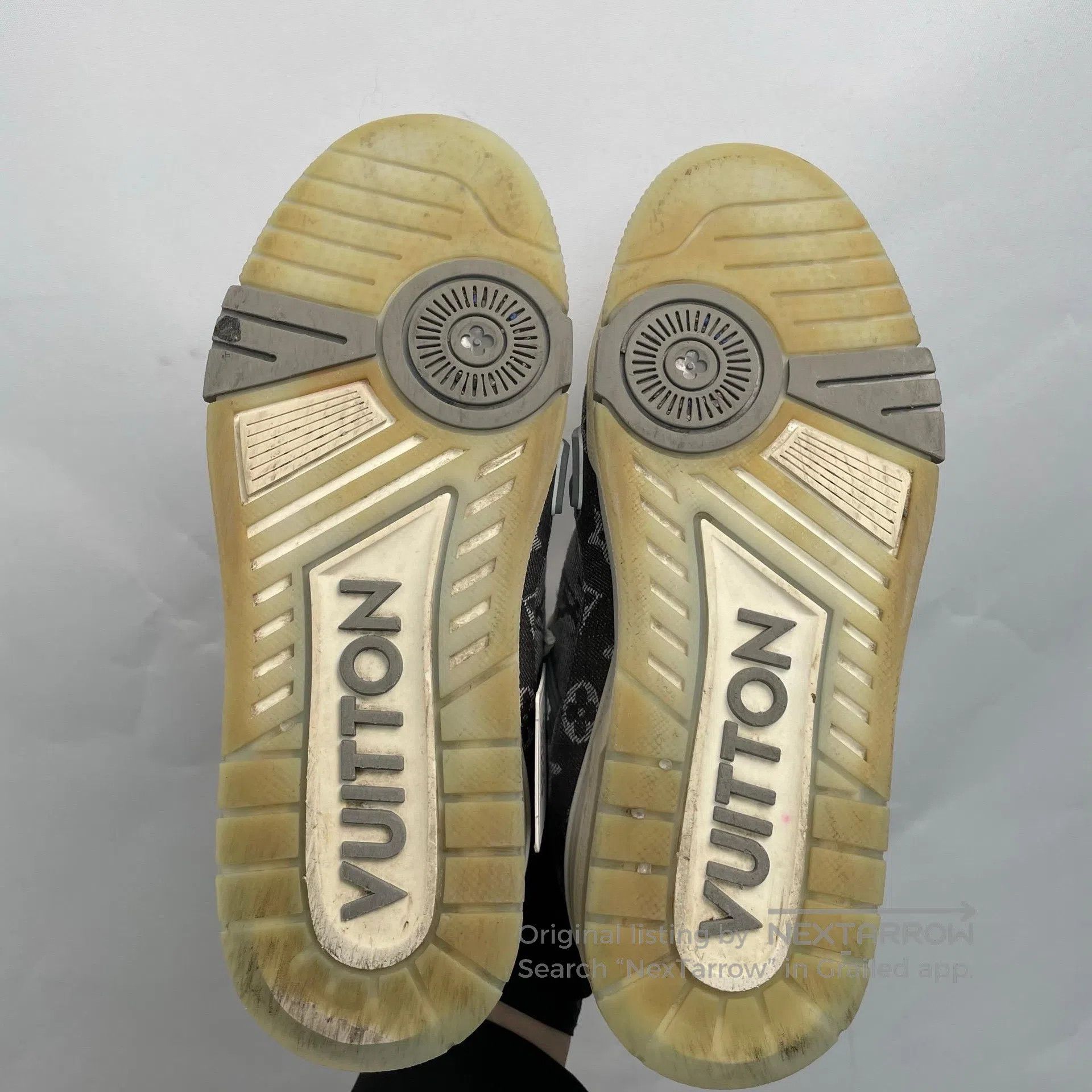 Louis Vuitton Louis Vuitton Gray-white denim full print low-top sneakers Size US 6.5 / EU 39-40 - 4 Thumbnail