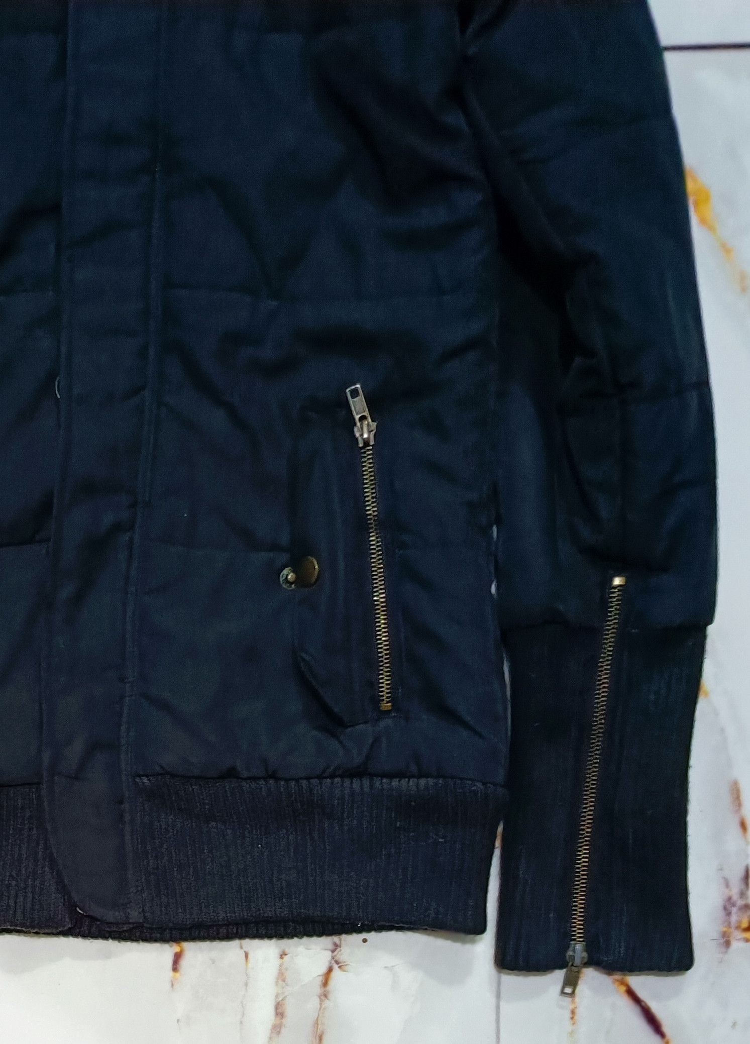 Le Grande Bleu (L.G.B.) Fur Puffer Bomber Coat Jacket Size M / US 6-8 / IT 42-44 - 4 Thumbnail