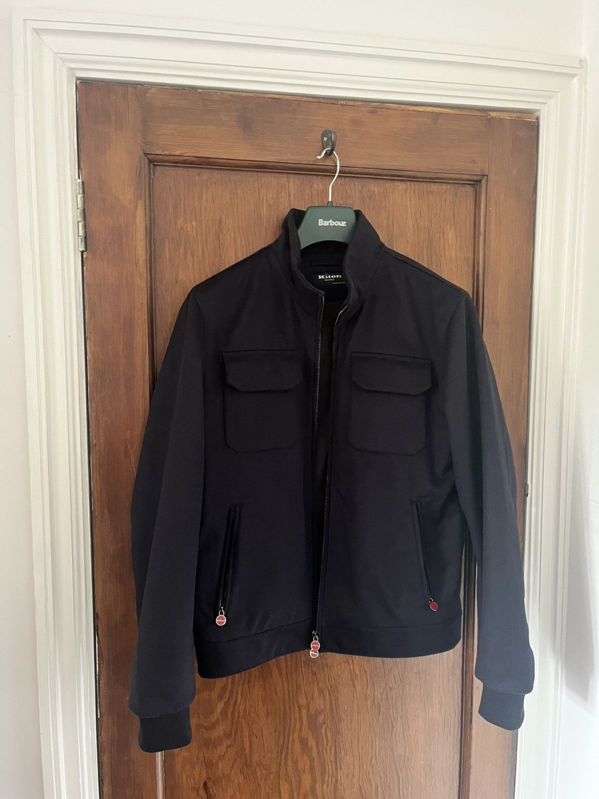 Kiton wool bomber jacket navy size 50