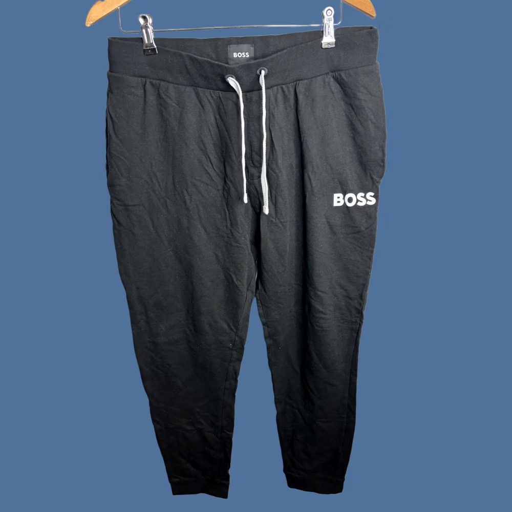 Vintage BOSS Sweatpants Mens XL Black Tapered Joggers Pull On Lounge Athletic Pants Size US 36 / EU 52 - 1 Thumbnail