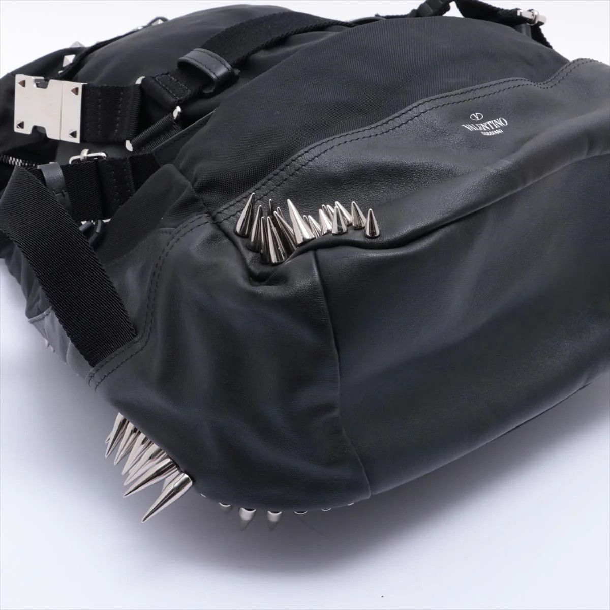 Valentino Valentino Garavani Studded Leather-Trimmed Nylon Backpack Size ONE SIZE - 9 Thumbnail