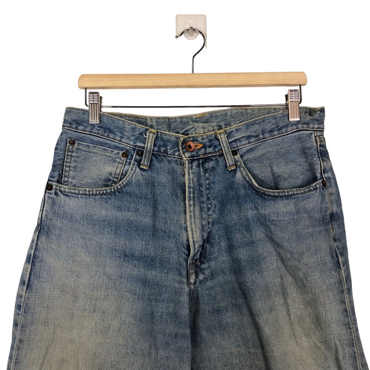 Japanese Brand 🔥90’s Vintage Edwin Distressed Denim Jeans Cowboy Design Size US 32 / EU 48 - 3 Thumbnail