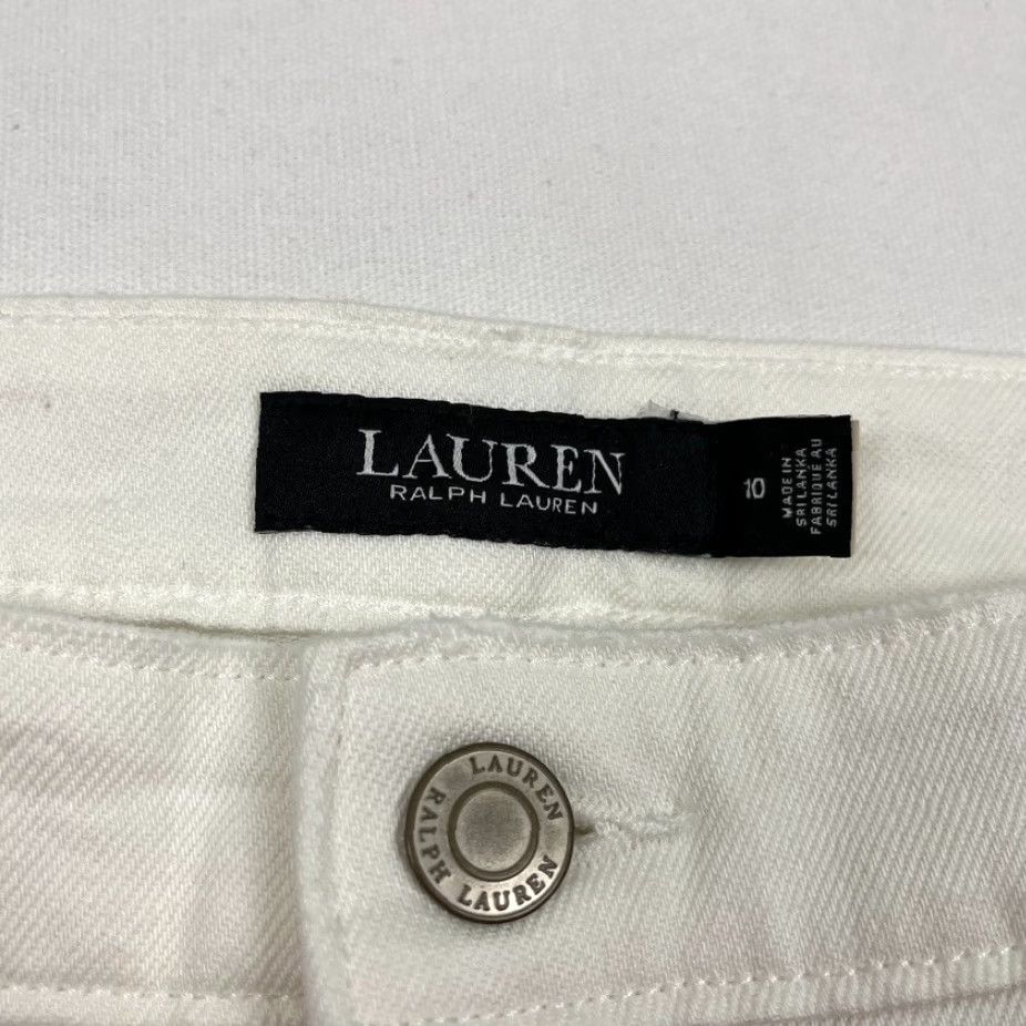 Ralph Lauren Lauren Ralph Lauren Jeans Womens Size 10 W33 L26 White Distressed Straight Ankle Pants Size 32" / US 10 / IT 46 - 4 Thumbnail