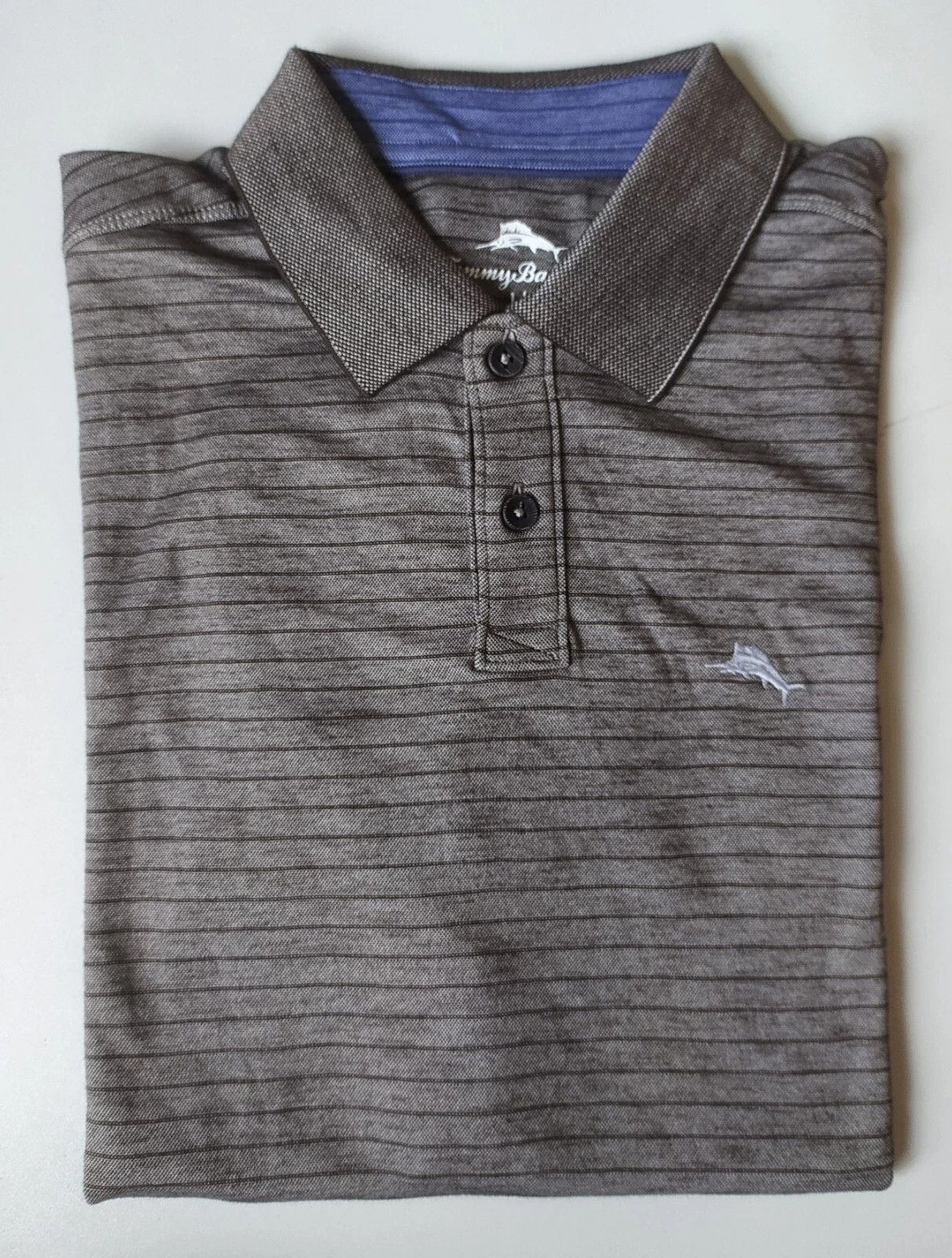 Tommy Bahama Striped Polo Shirt Free Global Shipping T-0387