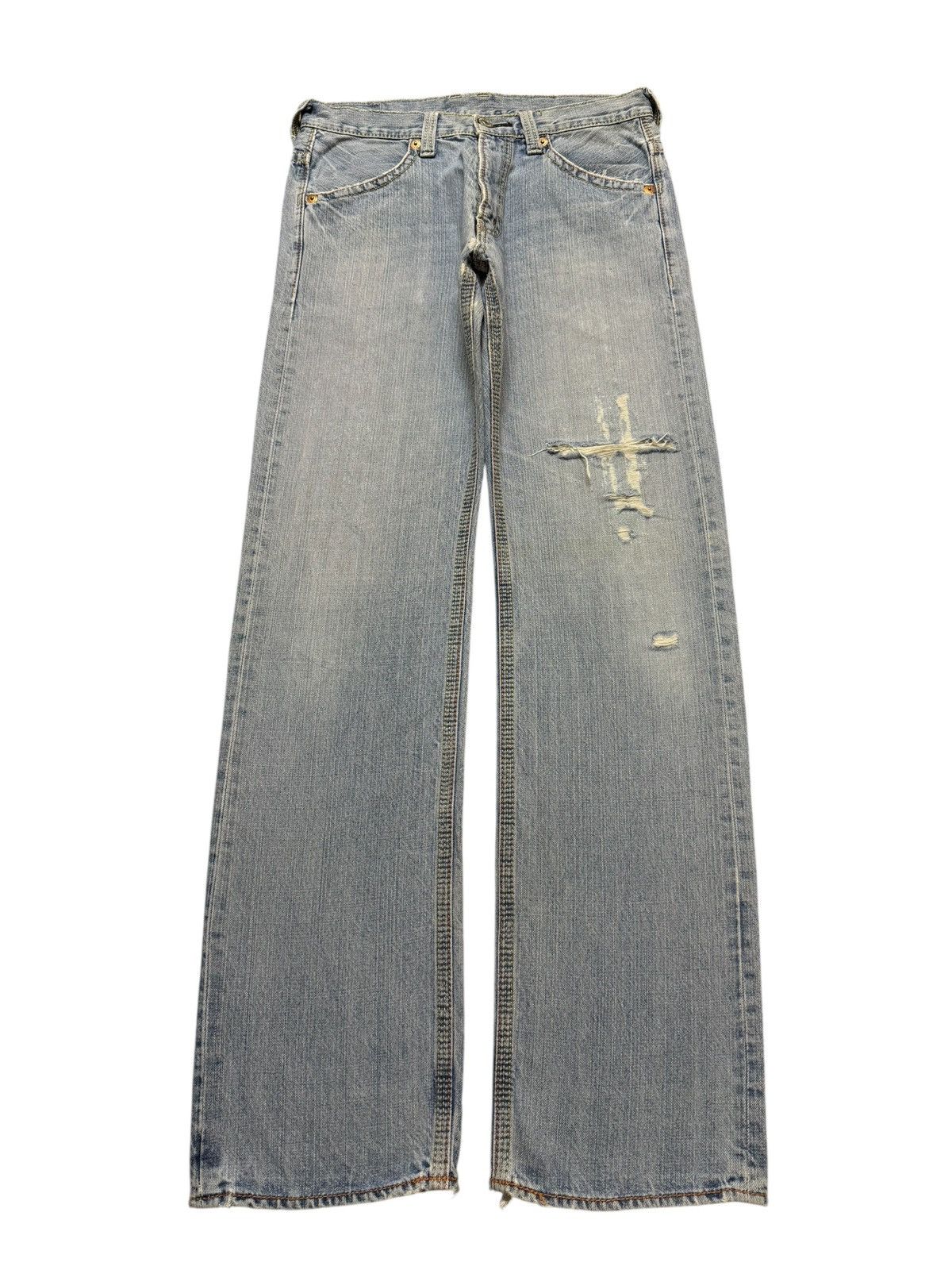 Hysteric Glamour Vintage 90s Japanese Brand Blue Wash Distress Straight Loose Size US 31 - 1 Thumbnail