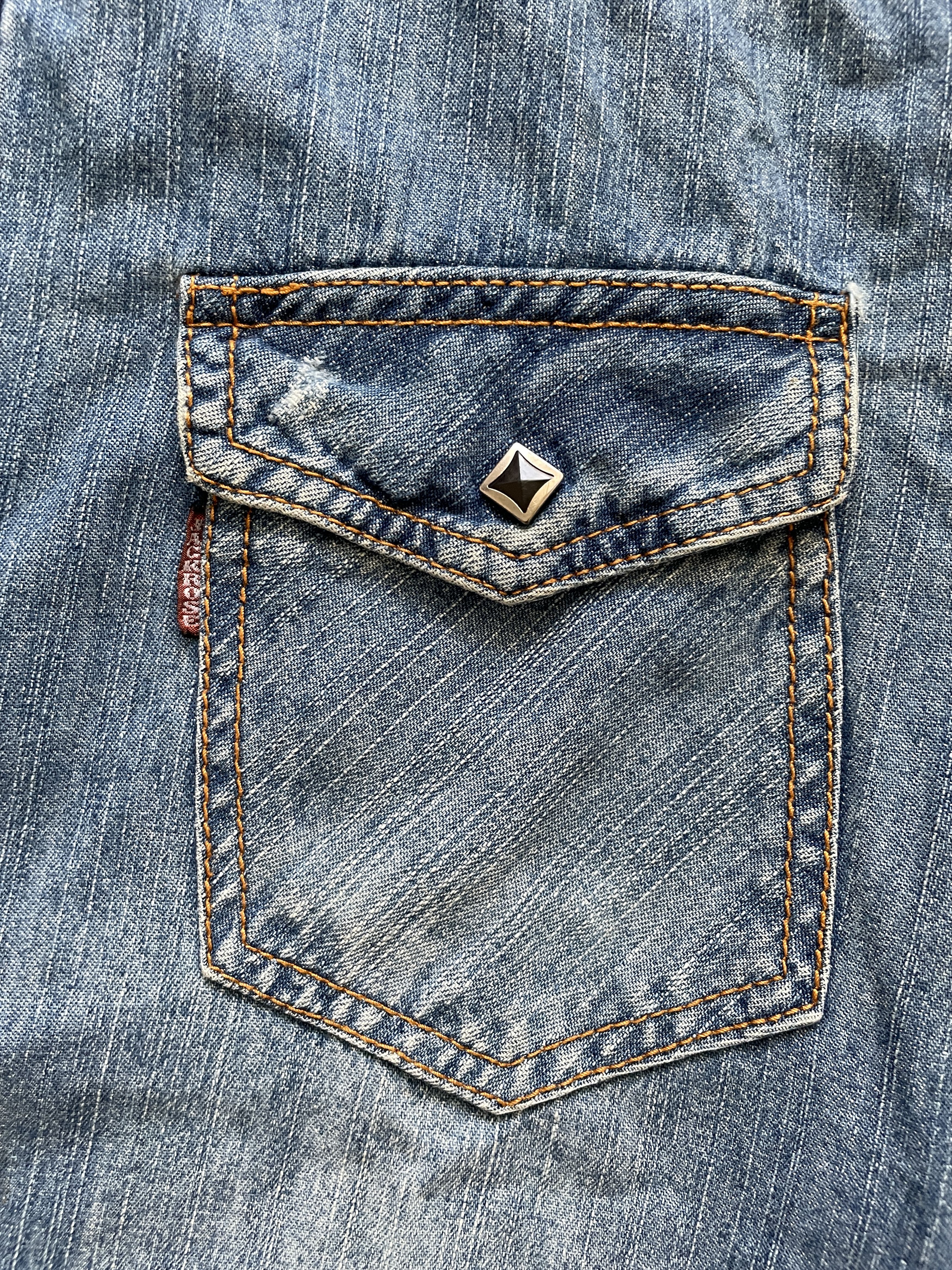 JACKROSE Jack Rose Classic Distressed Western Cowboy Denim Shirt Size US M / EU 48-50 / 2 - 5 Thumbnail
