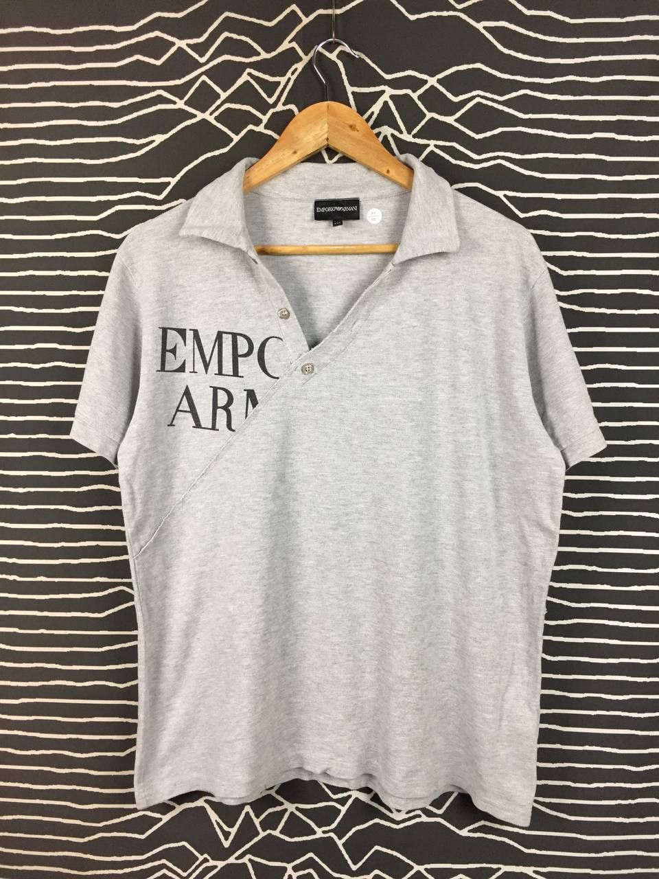 Emporio Armani Asymmetrical Split Logo Polo Shirt
