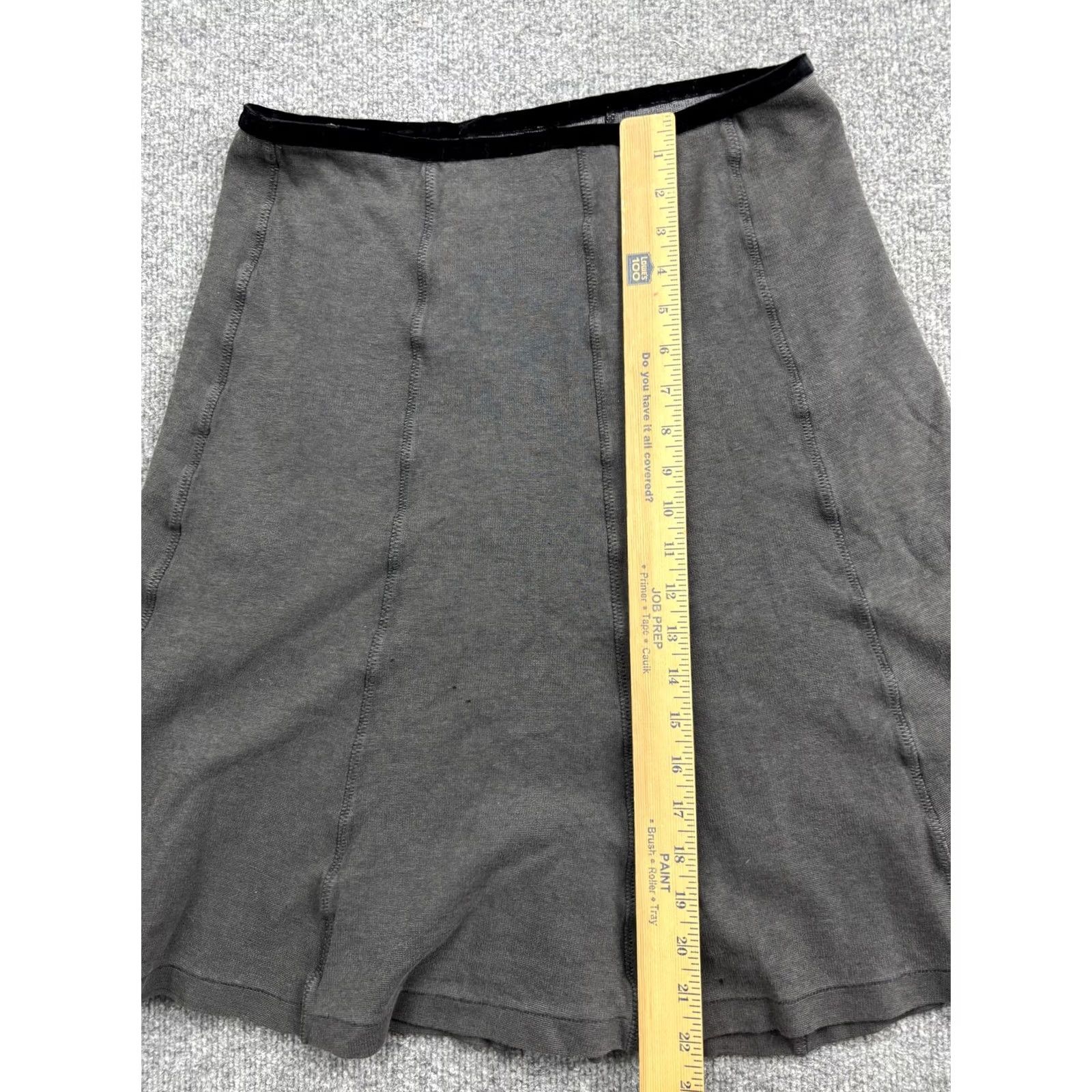 Vintage Horny Toad Skirt Womens Medium Gray A-Line Pull On Casual Tencel Blend Stretch Knit Elastic Waist Size 32" / US 10 / IT 46 - 4 Thumbnail
