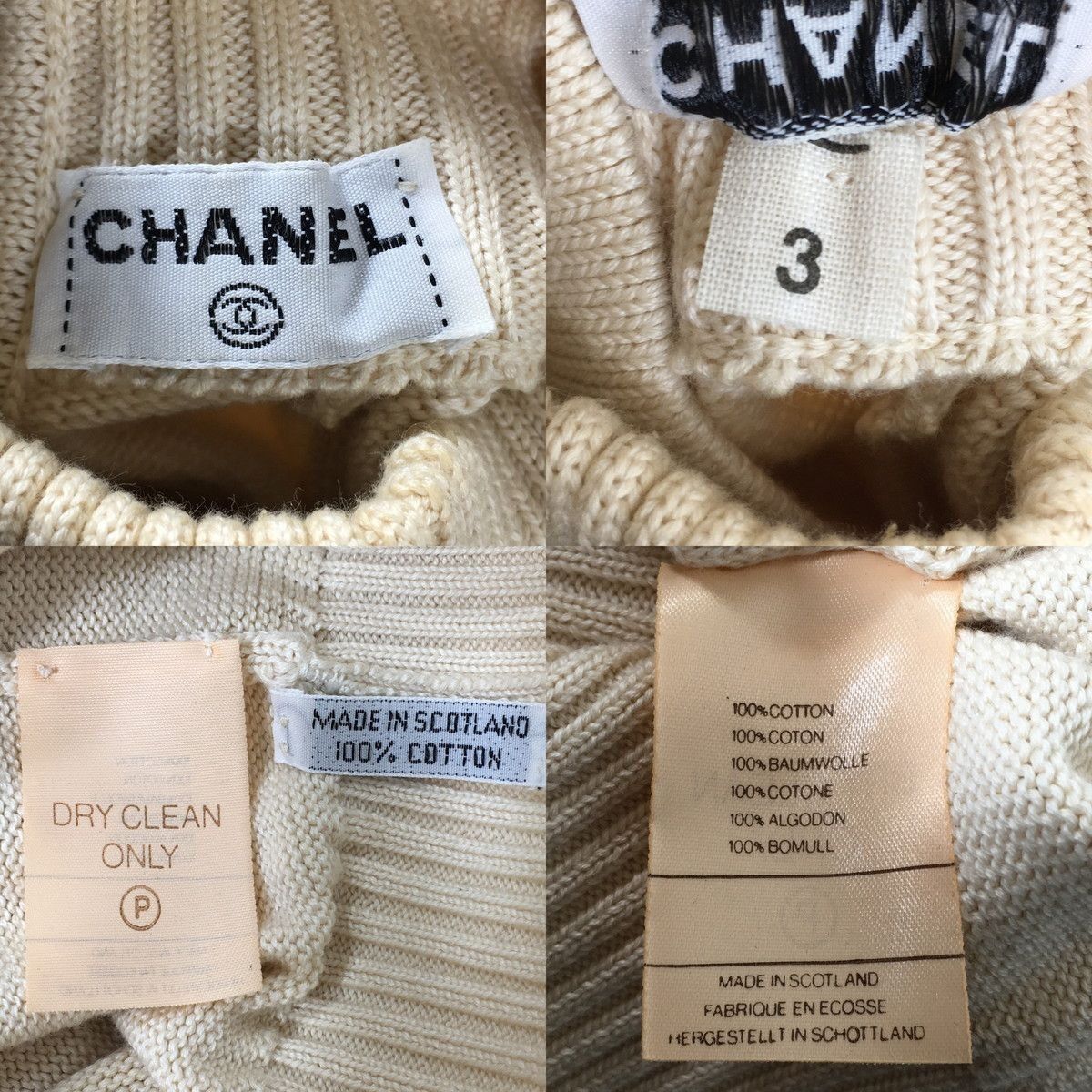Chanel CHANEL Knit Sweater Short Sleeve Beige Coco Chanel Button Wo Size M / US 6-8 / IT 42-44 - 6 Thumbnail