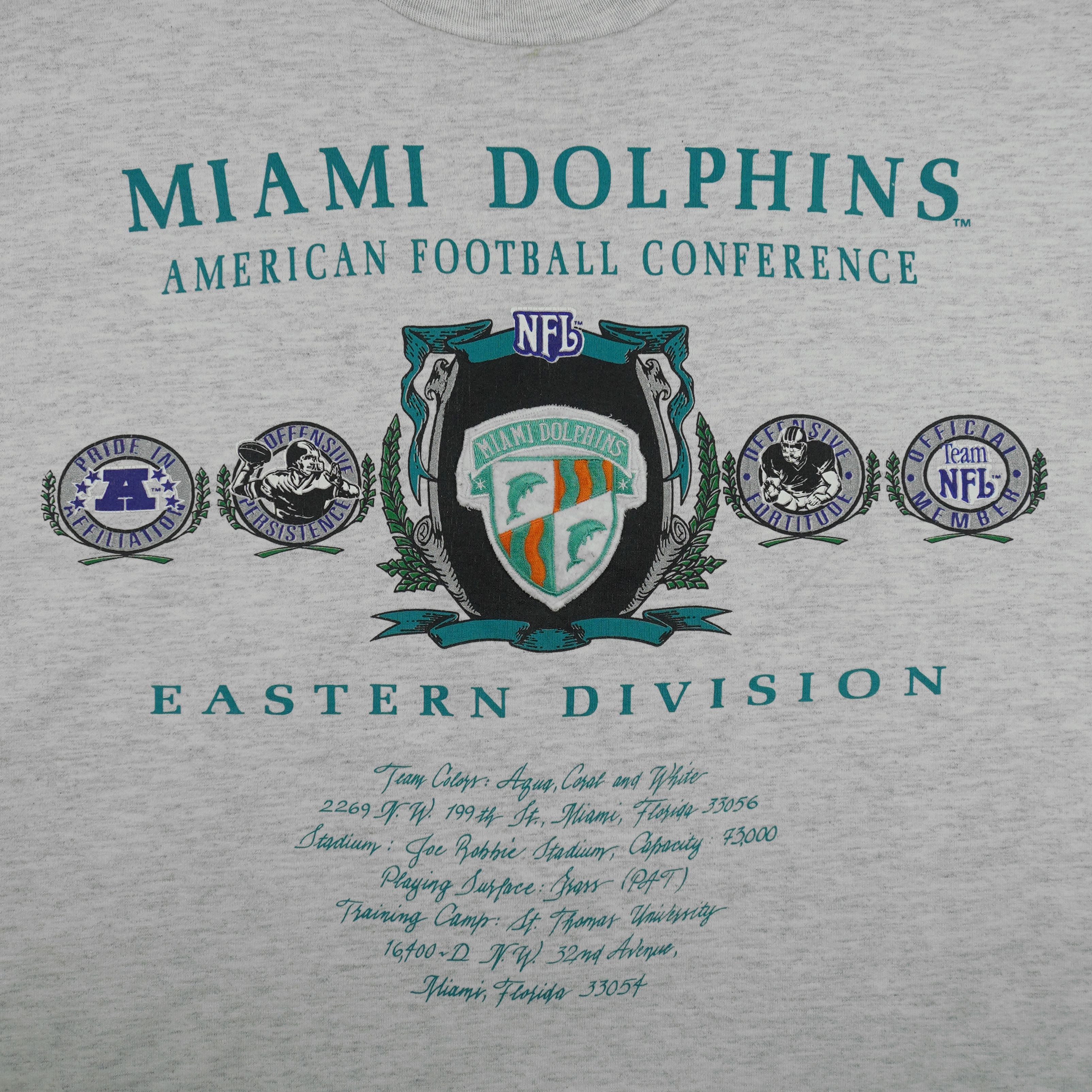 Nutmeg NFL Miami Dolphins Eastern Division T-Shirt 1990s Size US M / EU 48-50 / 2 - 4 Thumbnail
