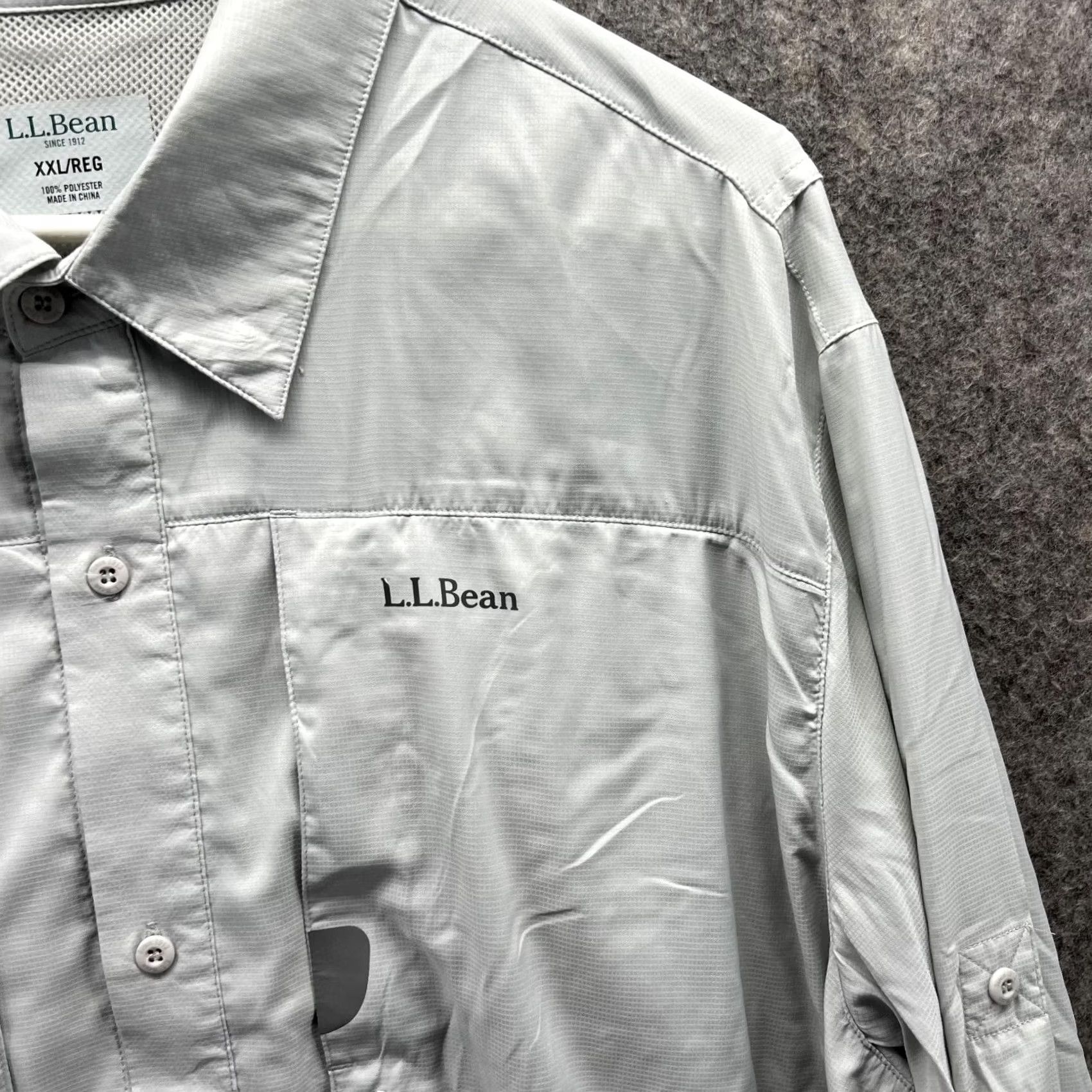 Vintage LL Bean Shirt Men XXL Adult Cream Casual Button Down Camping Polyester Hiking Long Sleeve Size US XXL / EU 58 / 5 - 4 Thumbnail