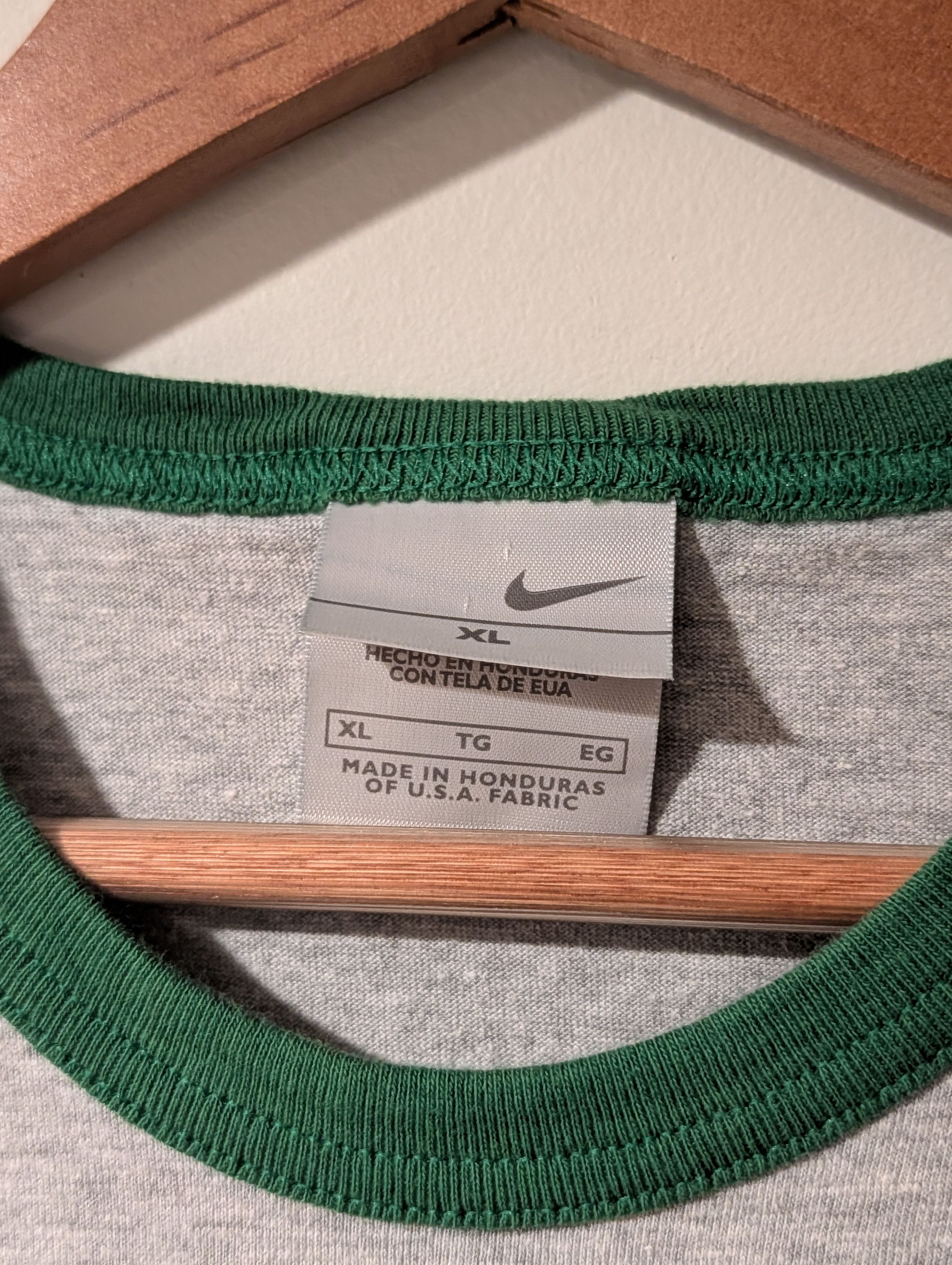 Nike Vintage 90s Nike Ringer T-Shirt Green Contrast Stitch Swoosh Size US XL / EU 56 / 4 - 3 Thumbnail
