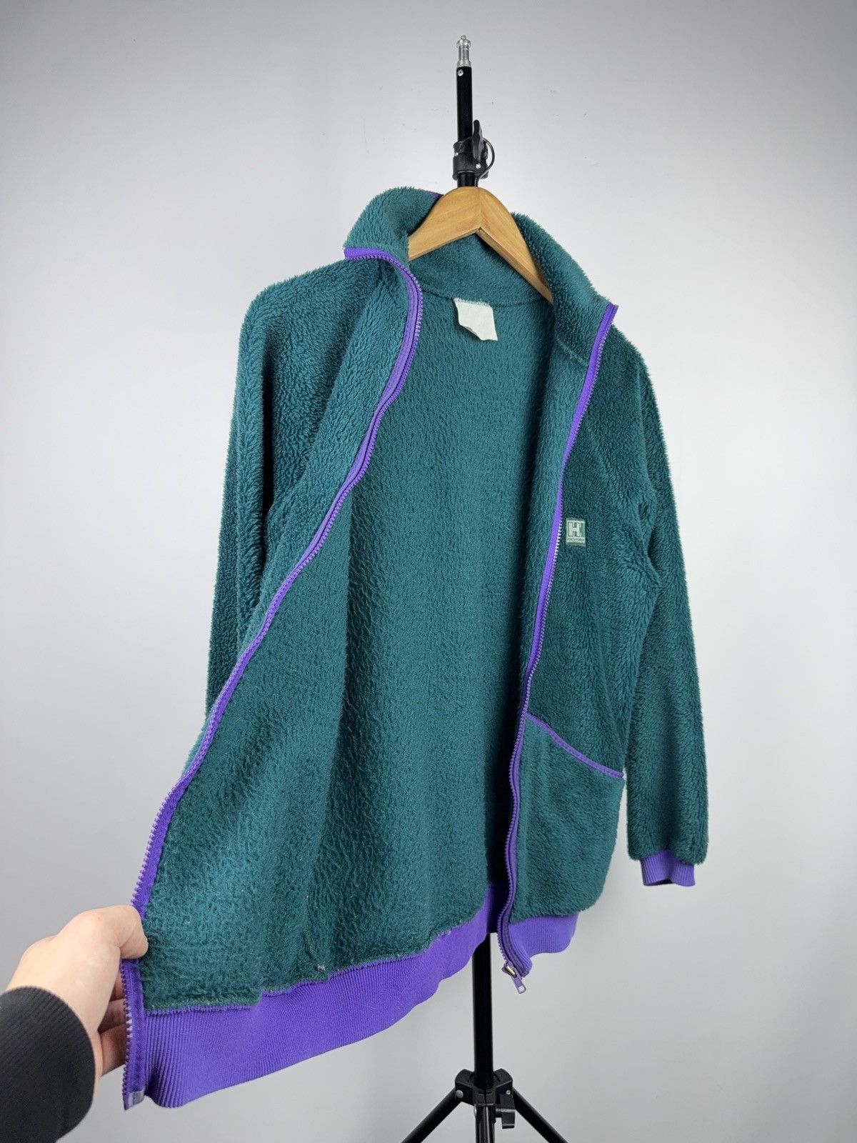 Helly Hansen Vintage Helly Hansen High Pile Fleece Jacket Green Purple Size US M / EU 48-50 / 2 - 10 Thumbnail